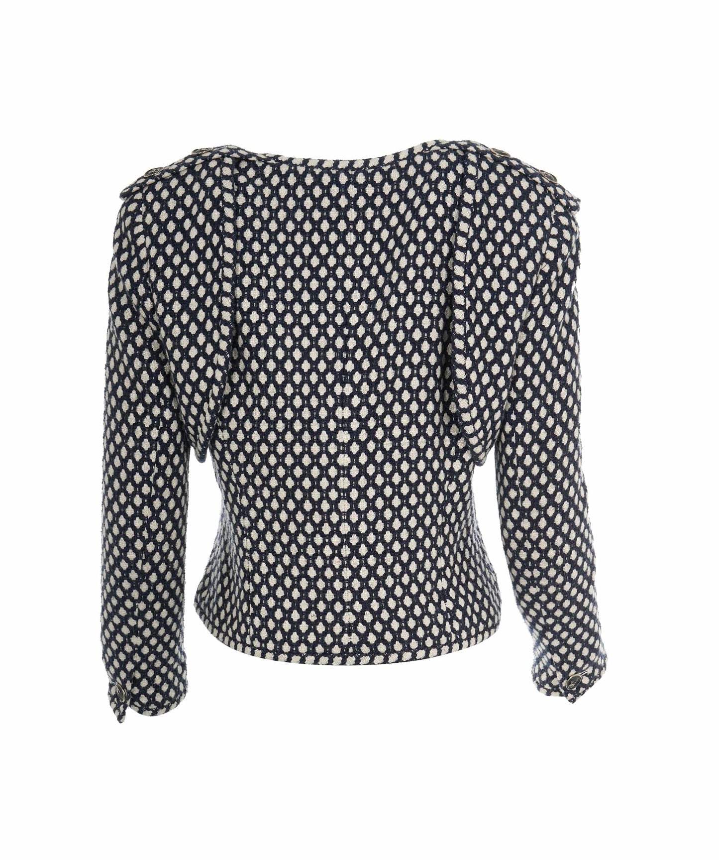 Chanel 08P Navy & White CC Detail Jacket ABL0001
