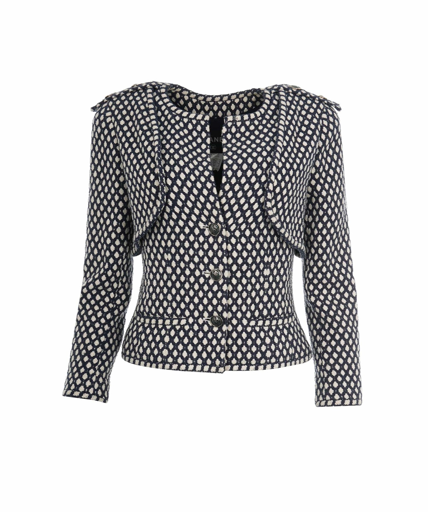 Chanel 08P Navy & White CC Detail Jacket ABL0001