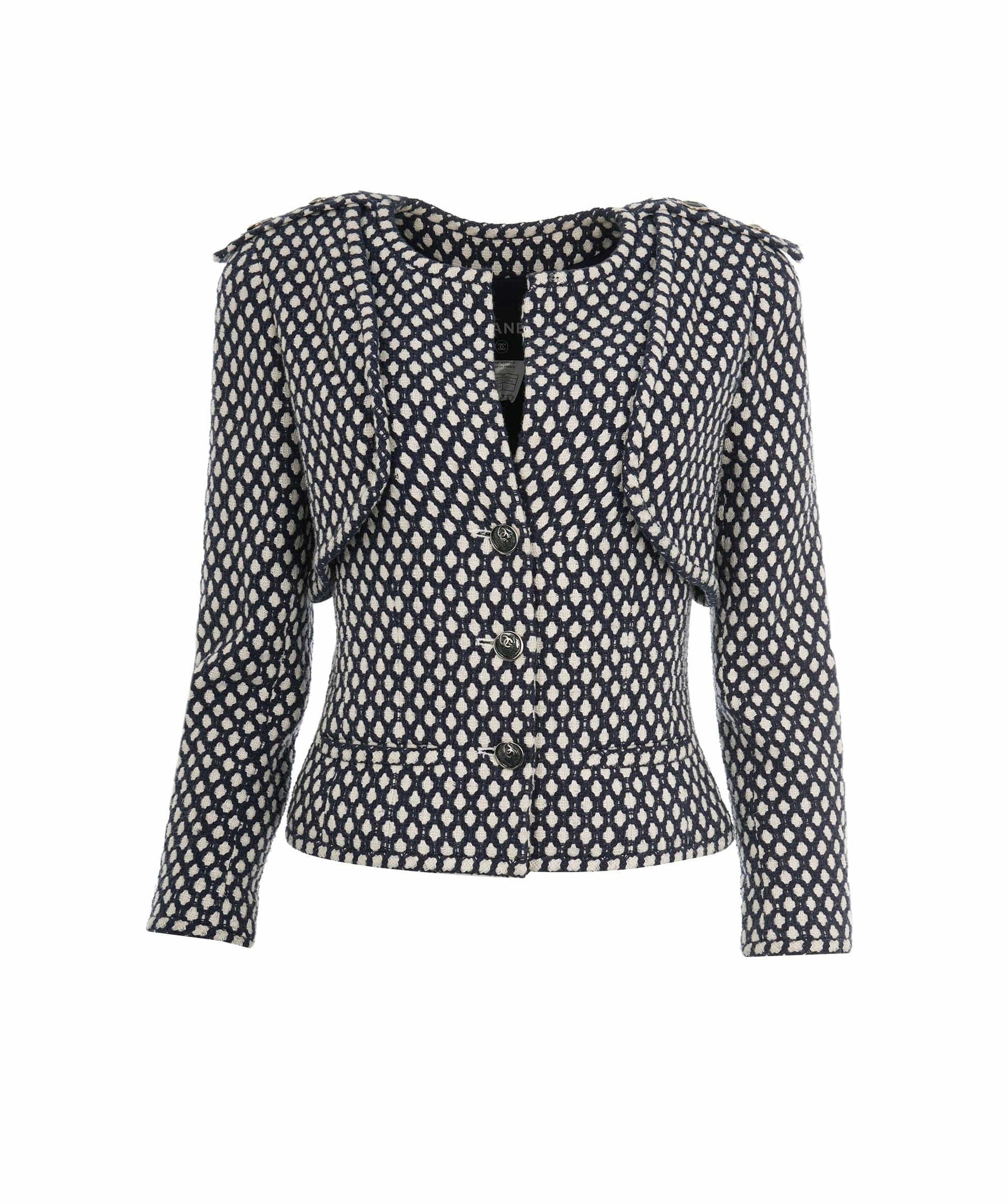 Chanel 08P Navy & White CC Detail Jacket ABL0001