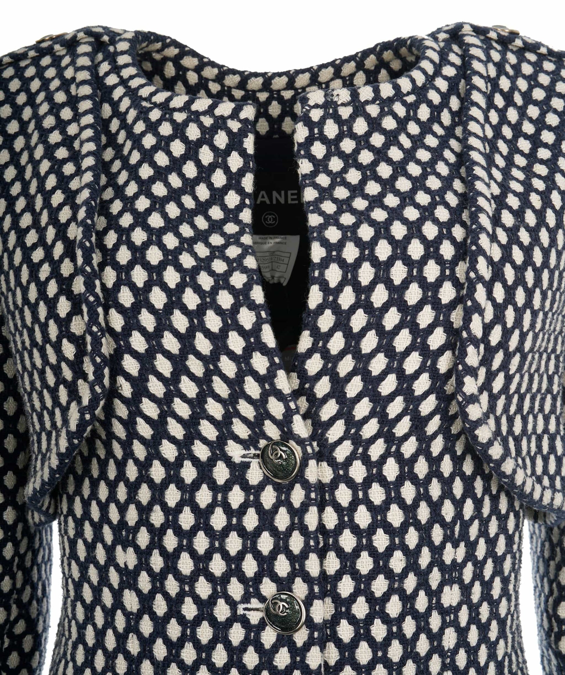 Chanel 08P Navy & White CC Detail Jacket ABL0001