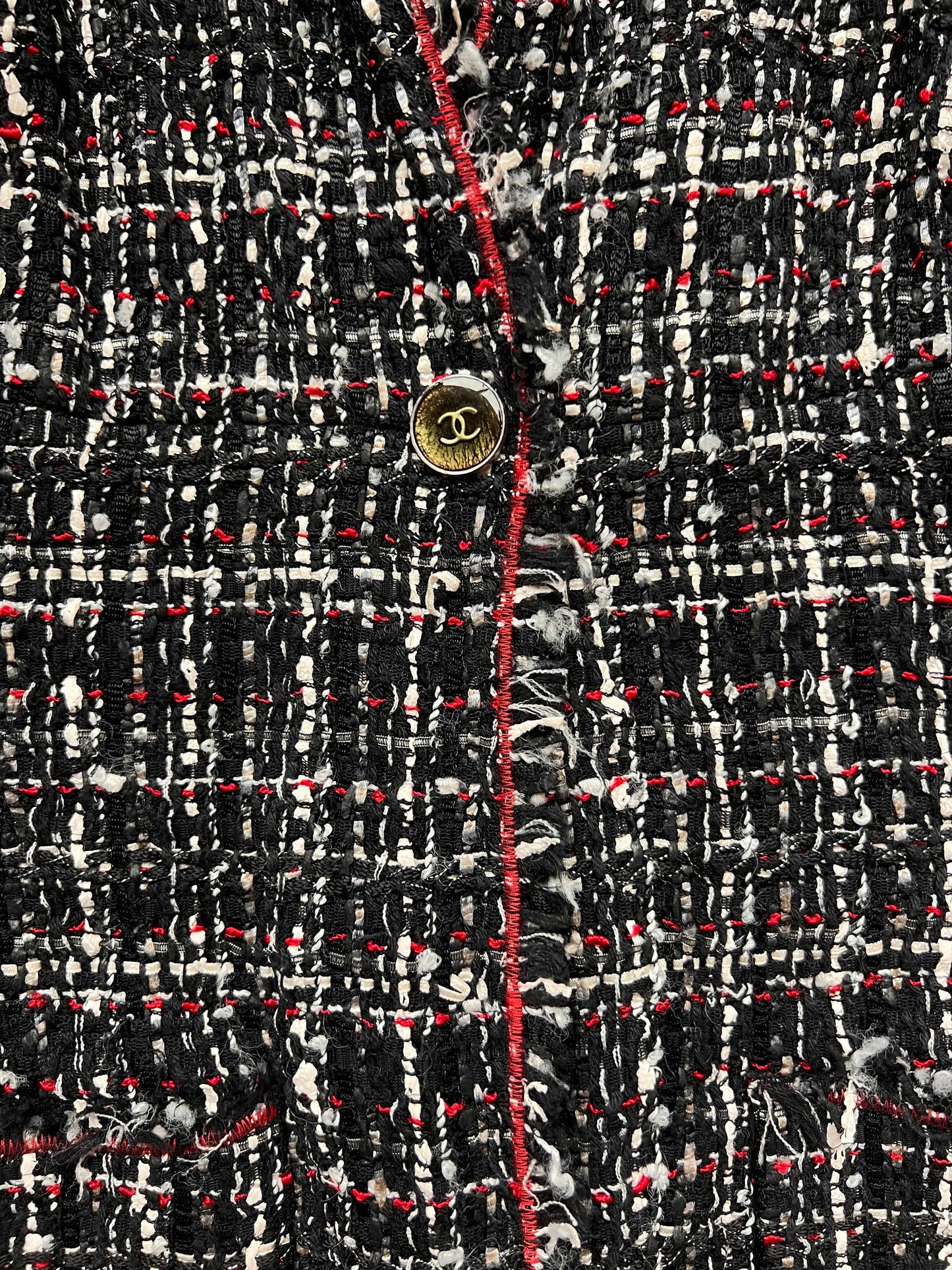 Chanel 2005 Black/Red Tweed Jacket DXBK0067