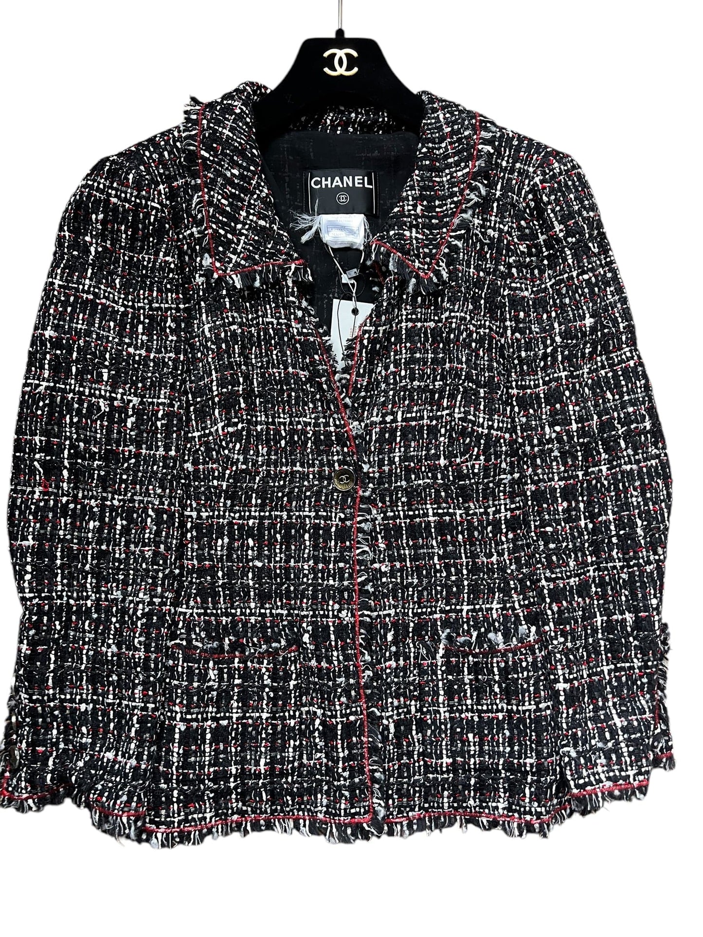Chanel 2005 Black/Red Tweed Jacket DXBK0067