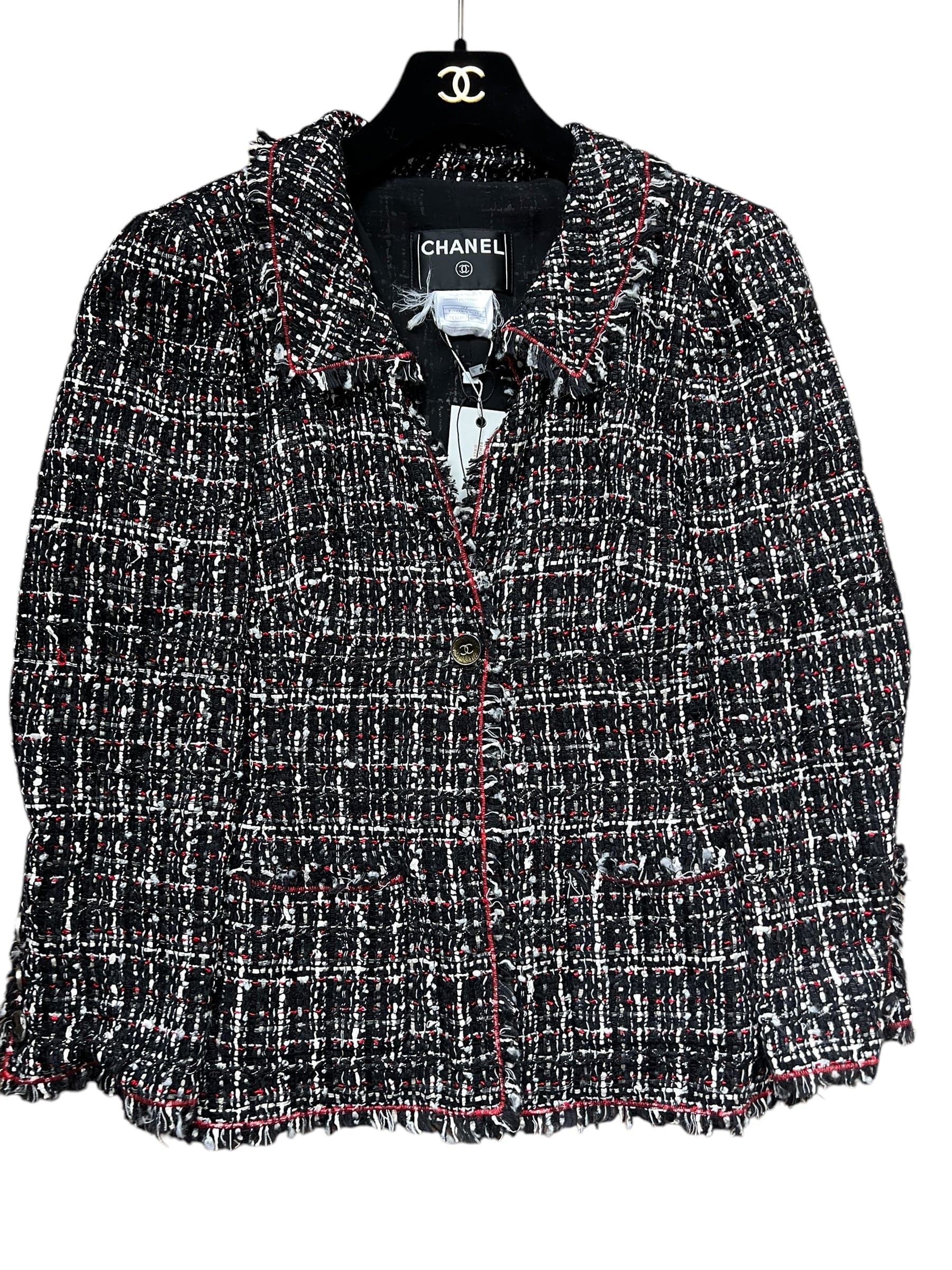 Chanel 2005 Black/Red Tweed Jacket DXBK0067