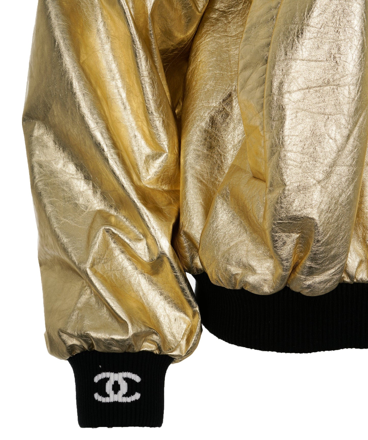 Chanel 2023 monte carlo gold bomber jacket size 38  - AJC0712