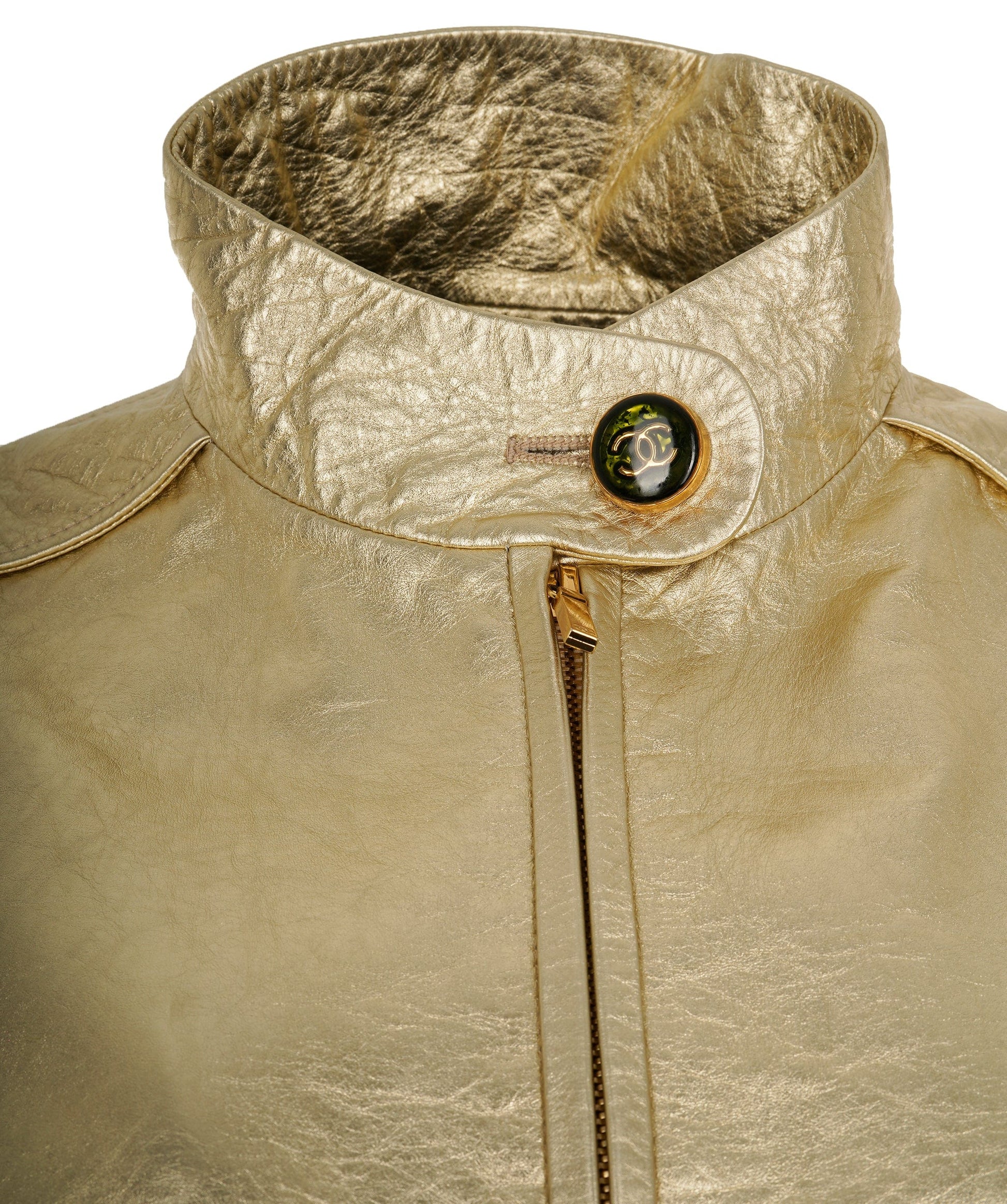 Chanel 2023 monte carlo gold bomber jacket size 38  - AJC0712
