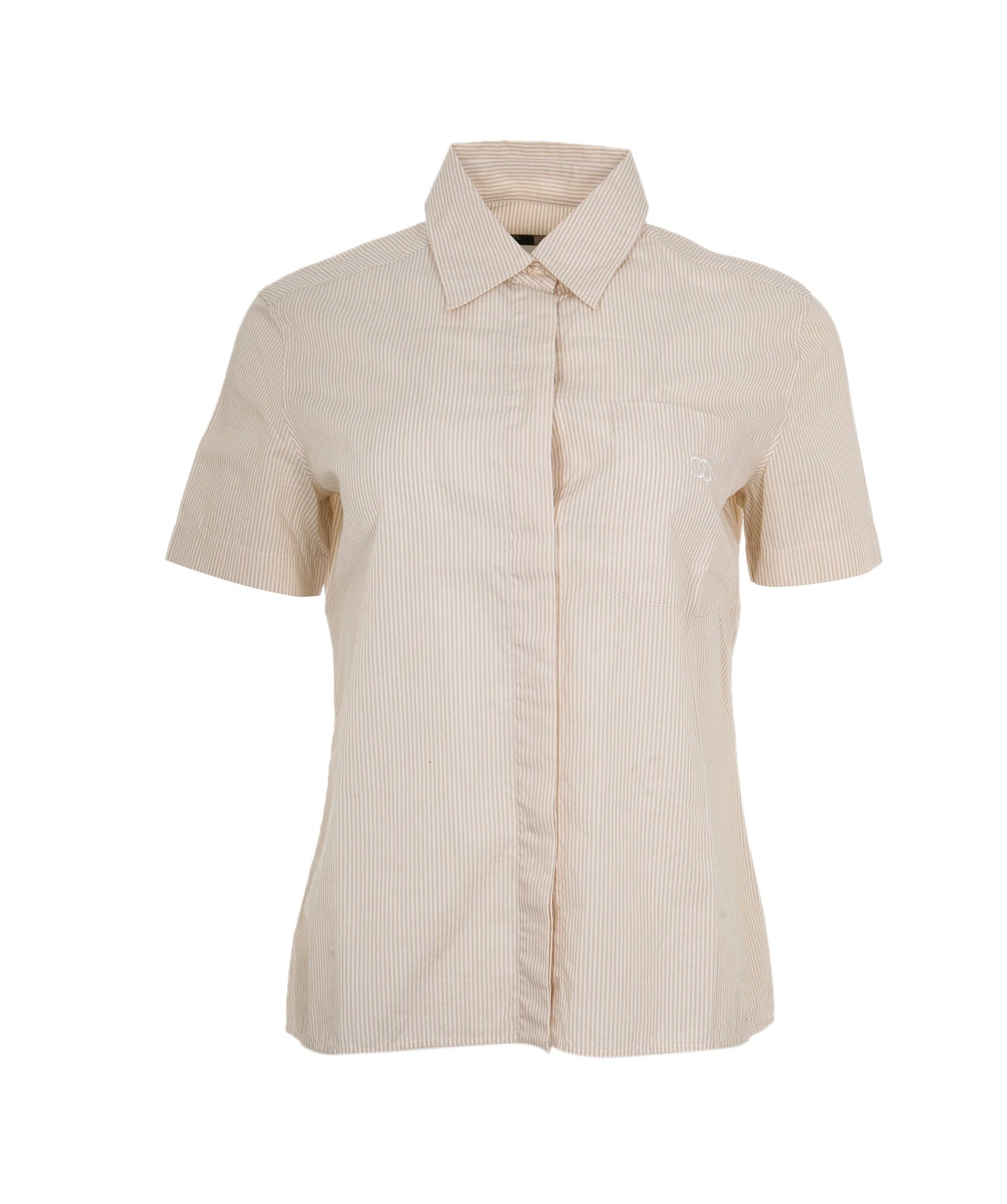 Chanel Beige Pinstripe CC shirt ALC1176