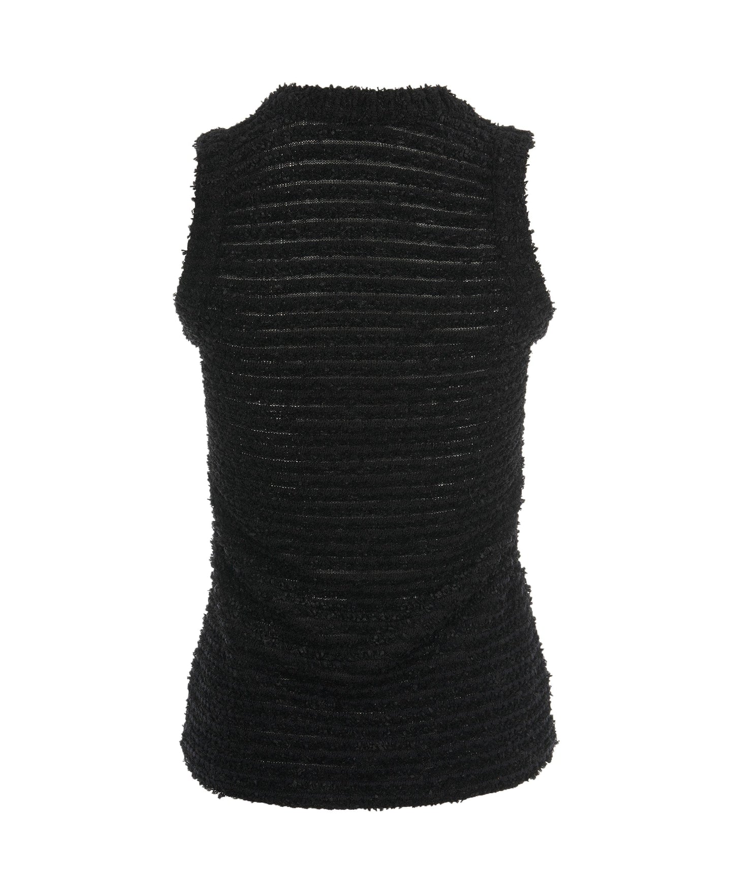 Chanel black boucle tank top with pearl buttons  AVC2119