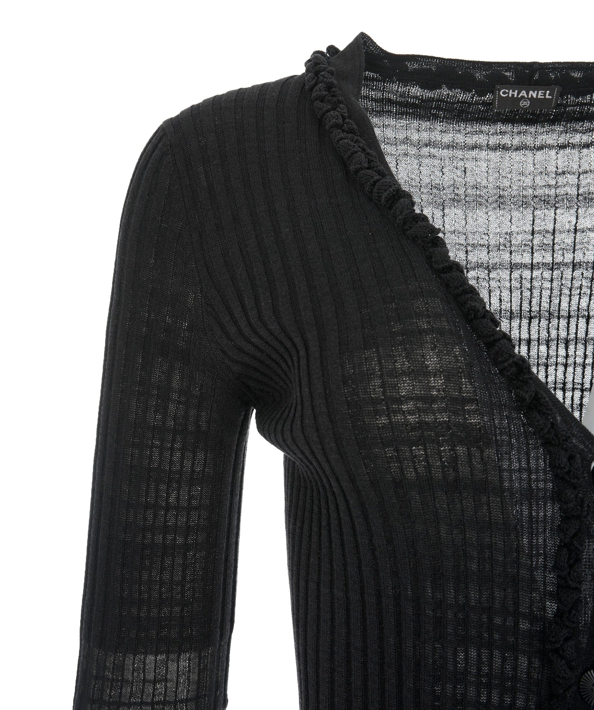 Chanel Black CC Button Cardigan  ALC1415