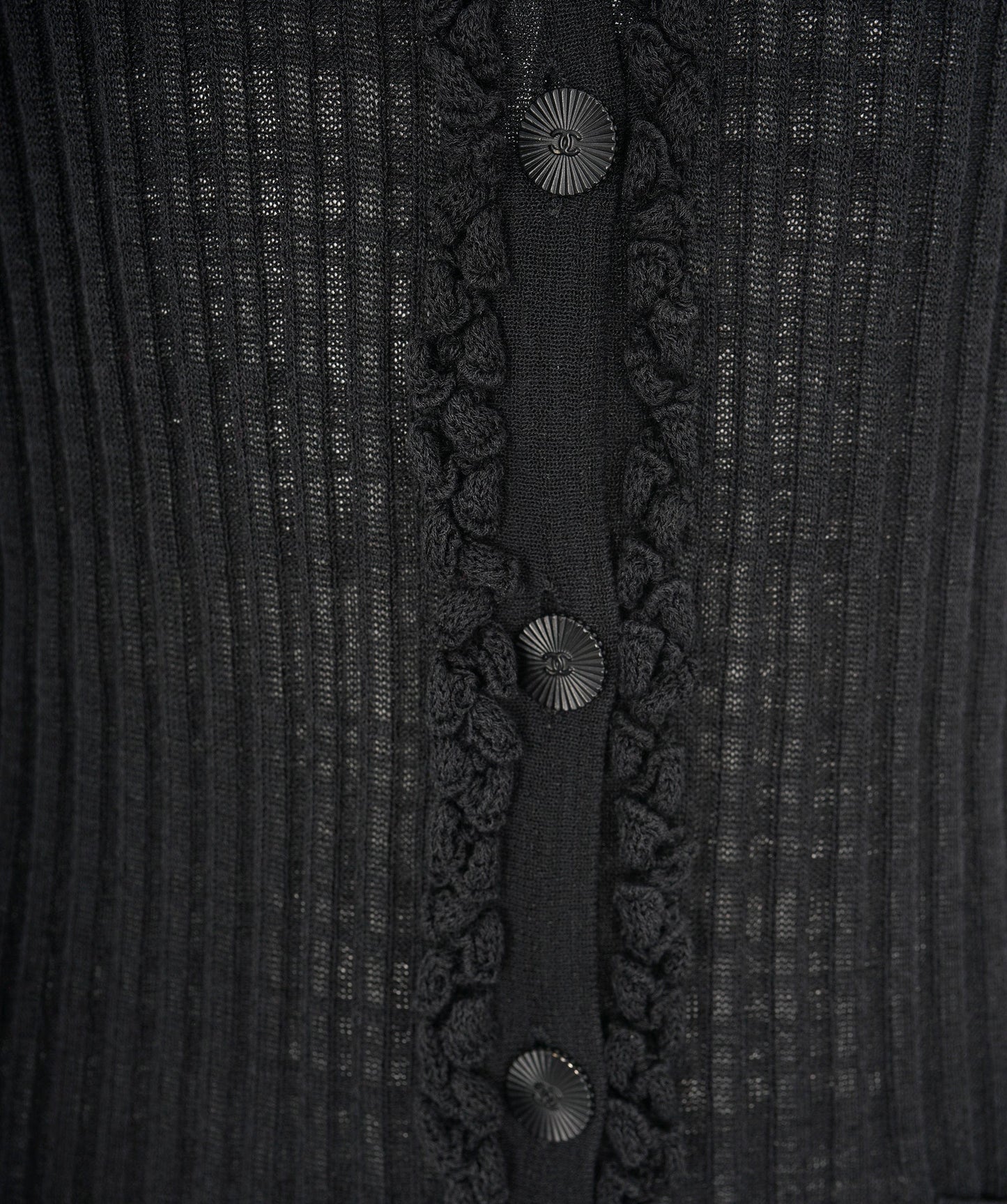 Chanel Black CC Button Cardigan  ALC1415