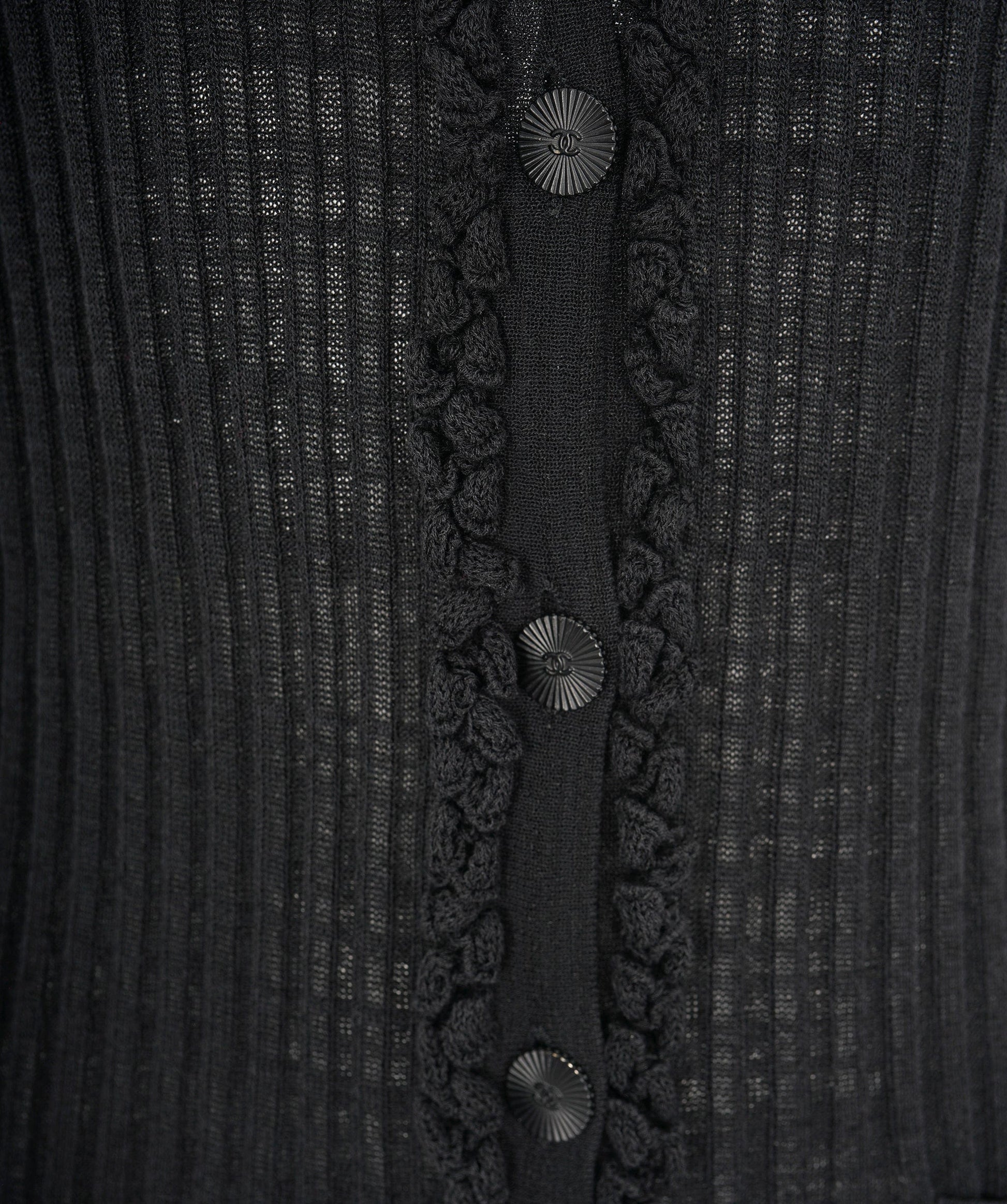 Chanel Black CC Button Cardigan  ALC1415