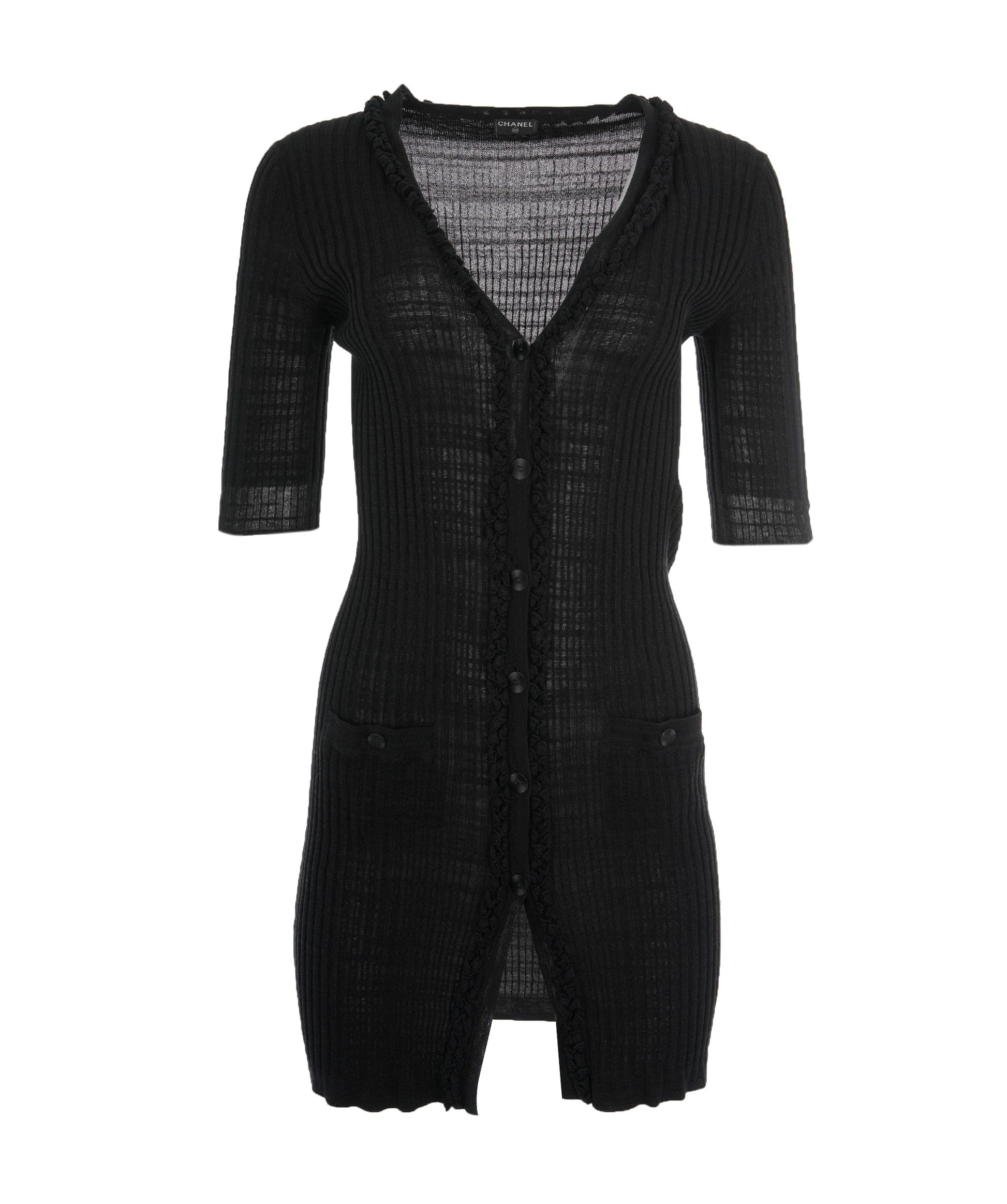 Chanel Black CC Button Cardigan  ALC1415