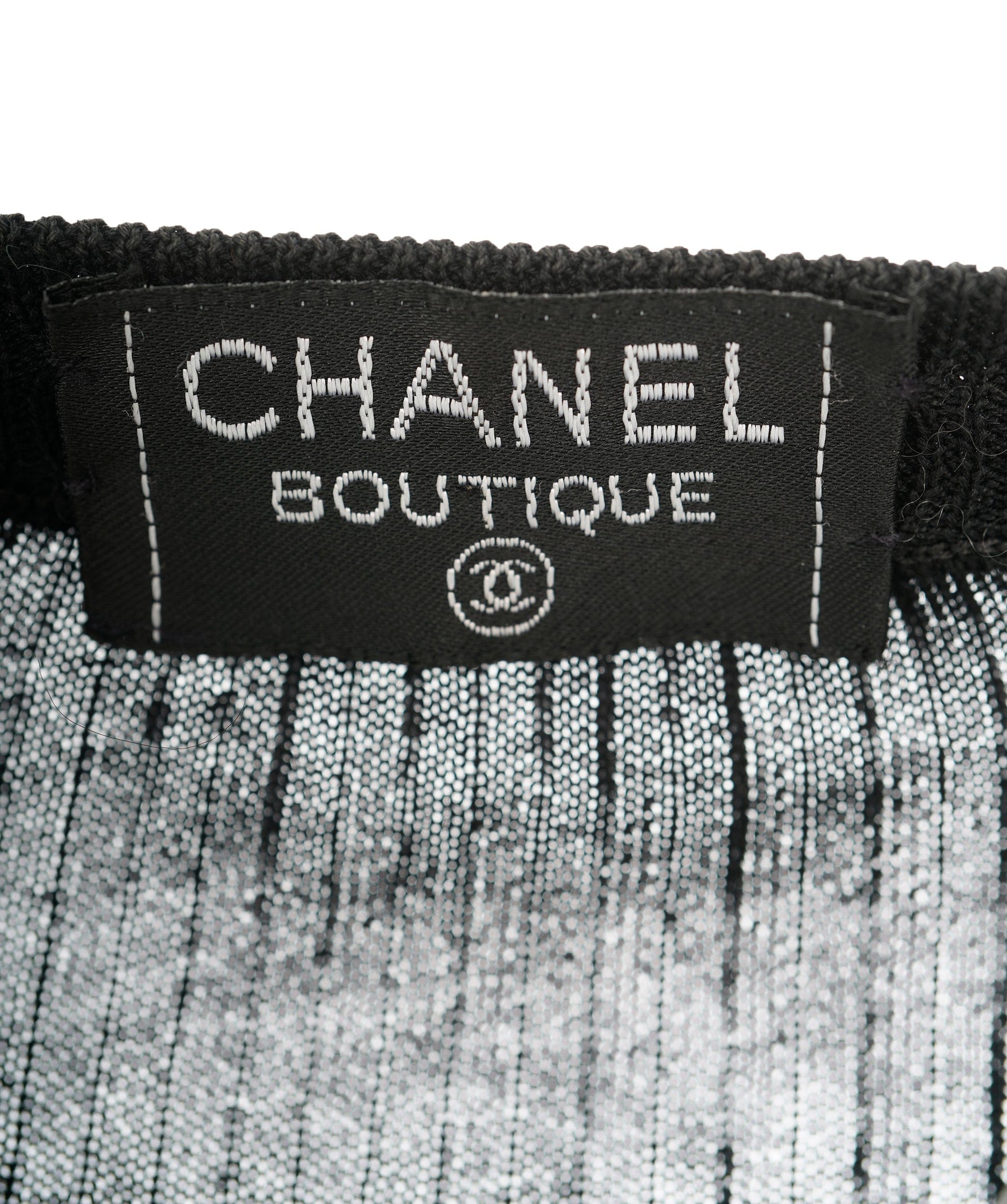 Chanel Black Ribbed Knit CC Long Sleeve Sweater ALC1906