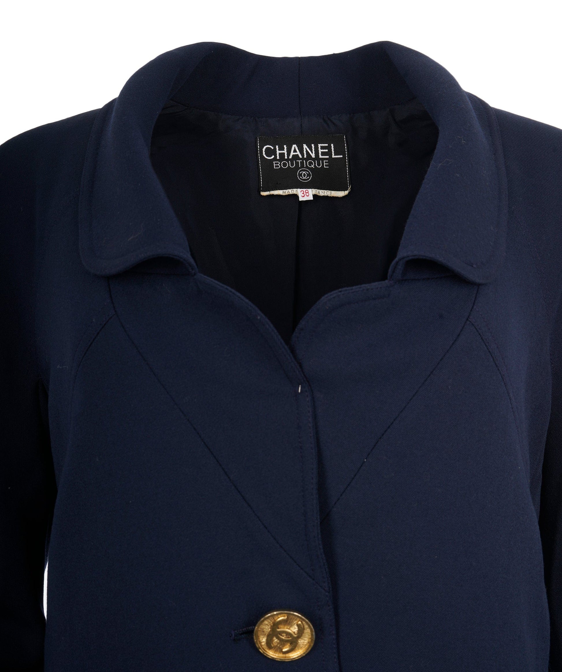 Chanel Blazer Navy size 38 Gold CC Buttons - AJC0673