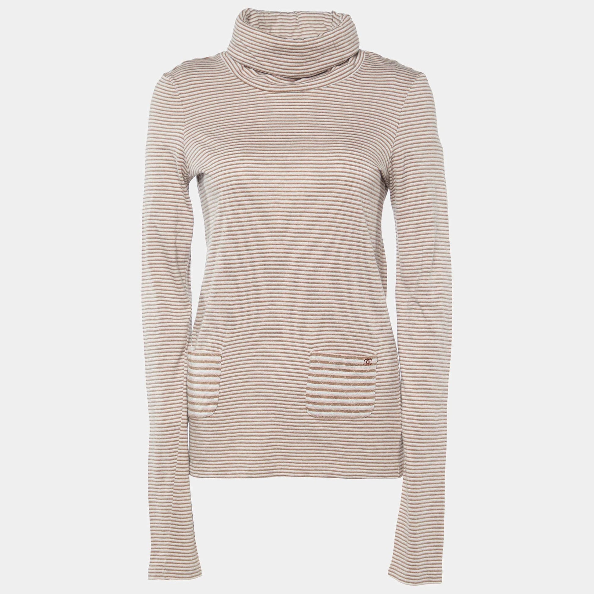 Chanel Cotton & Angora Knit Turtleneck Sweater M ASCLC2399