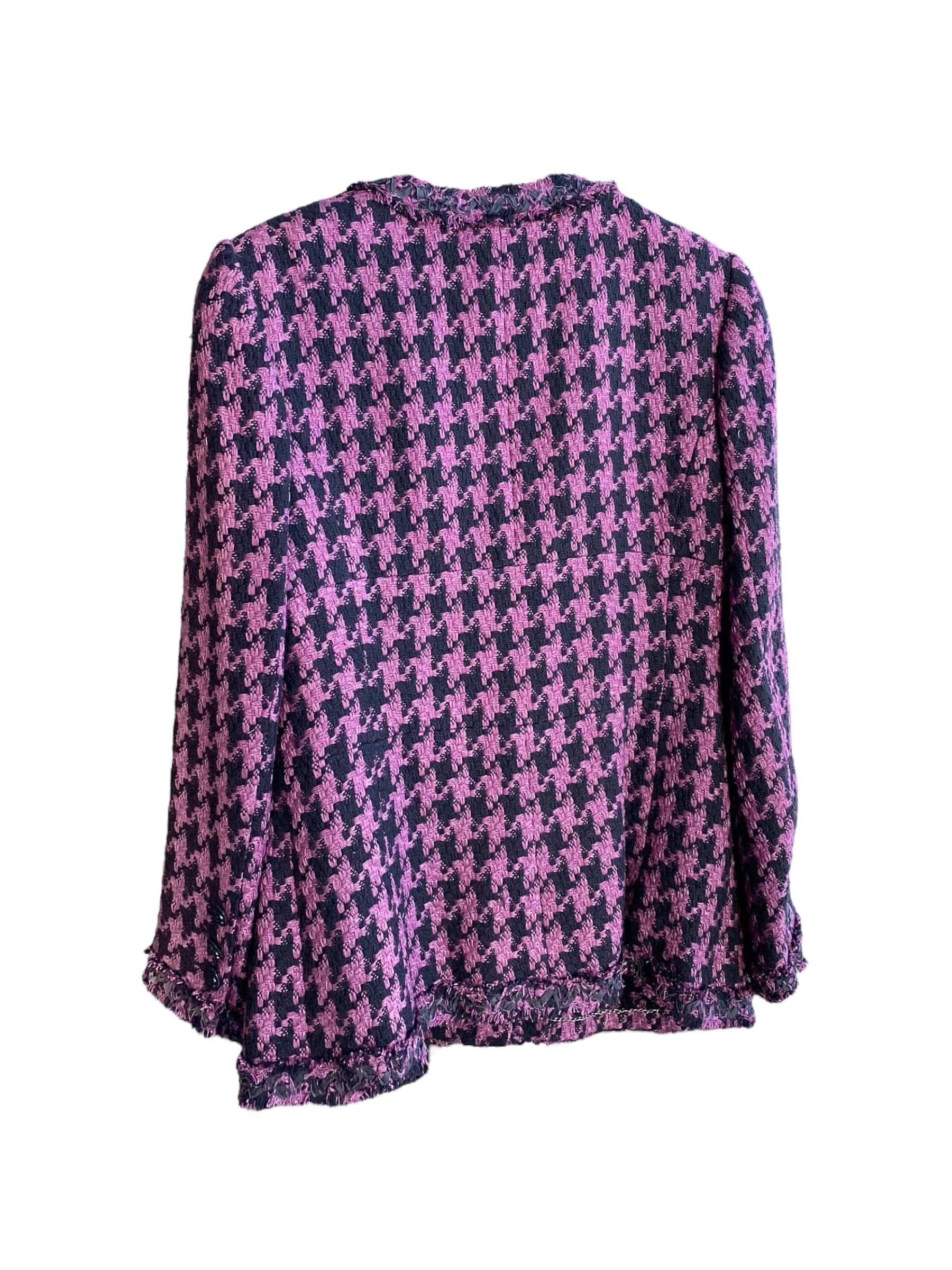 Chanel purple houndstooth tweed jacket DXBK0204