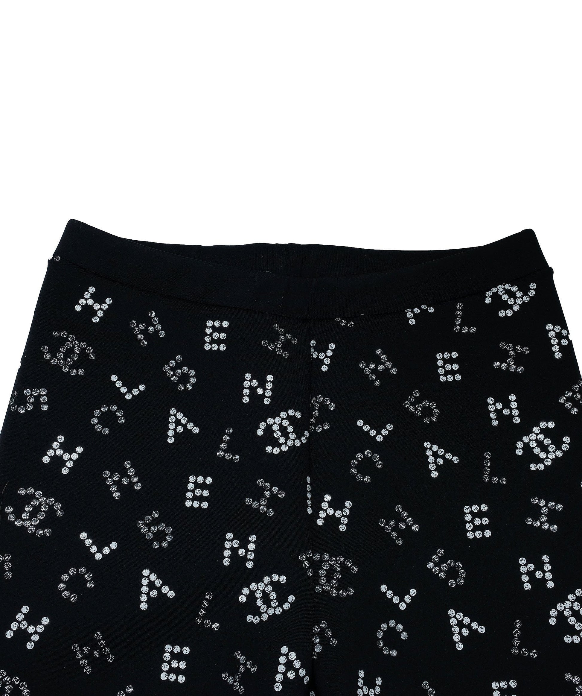 Chanel Runway CC Black  Logo Pants Leggings 20C Size 36 SKC1866