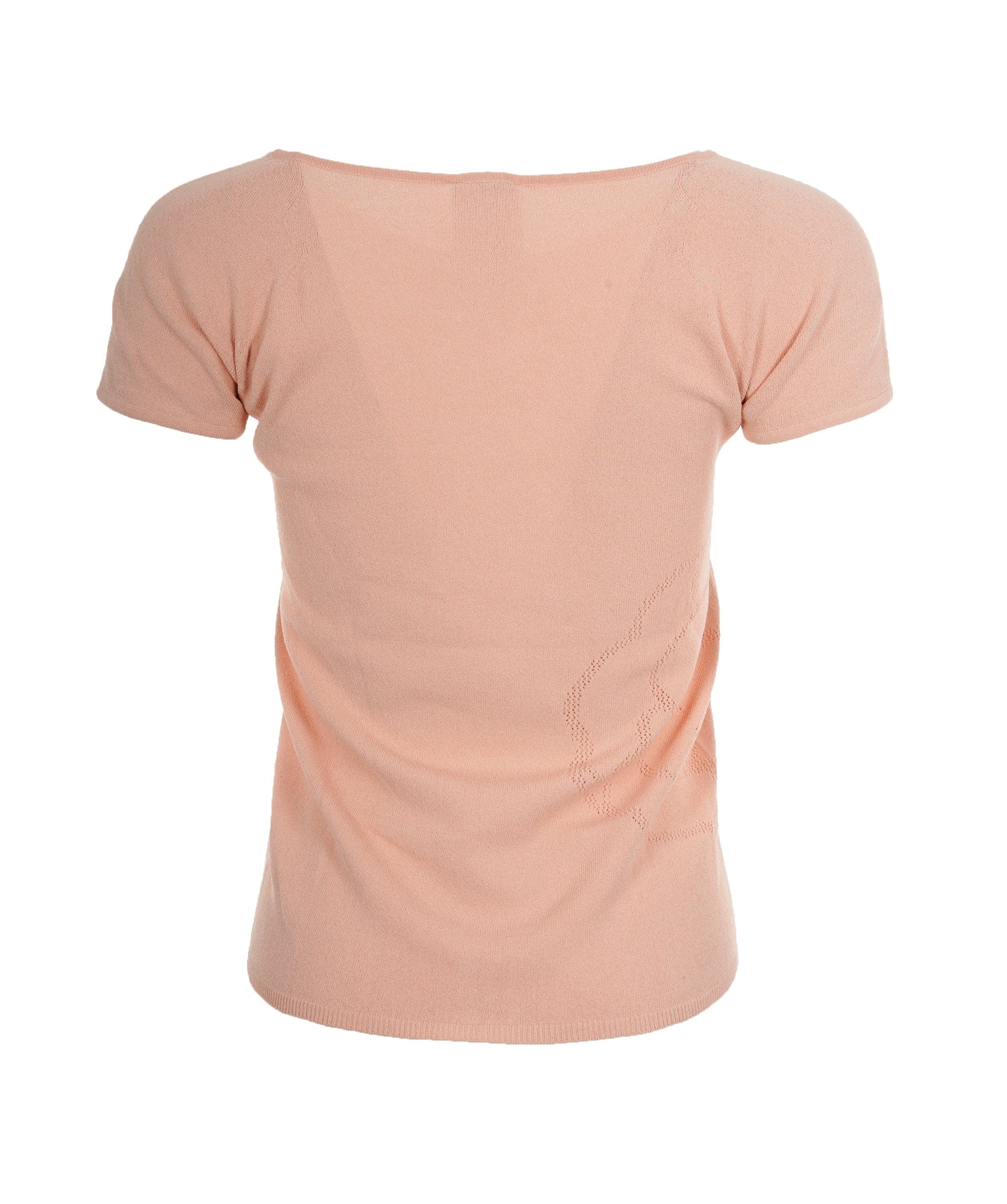Chanel Side CC Camellia Knit Top Peach  DXBS0149