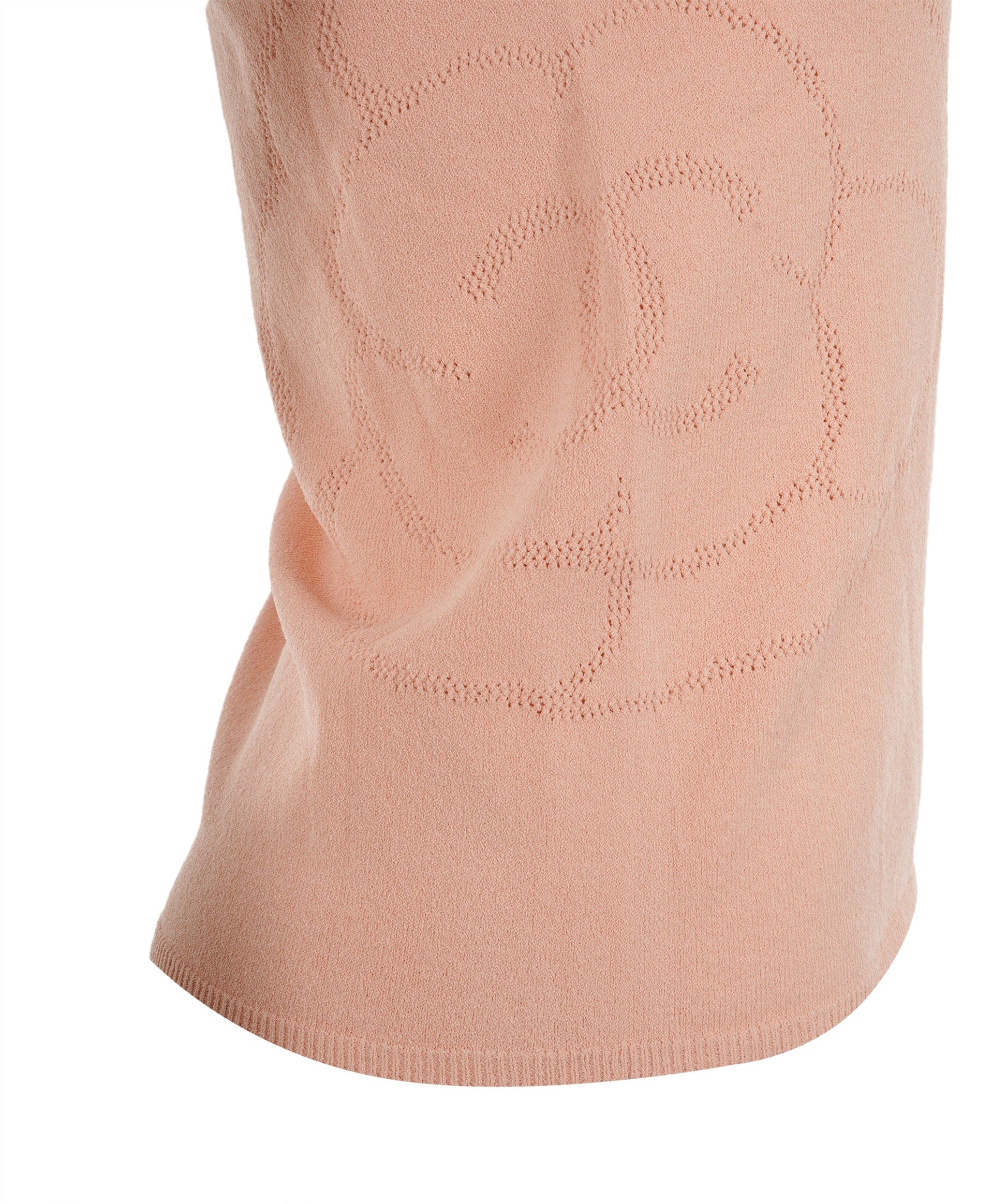 Chanel Side CC Camellia Knit Top Peach  DXBS0149