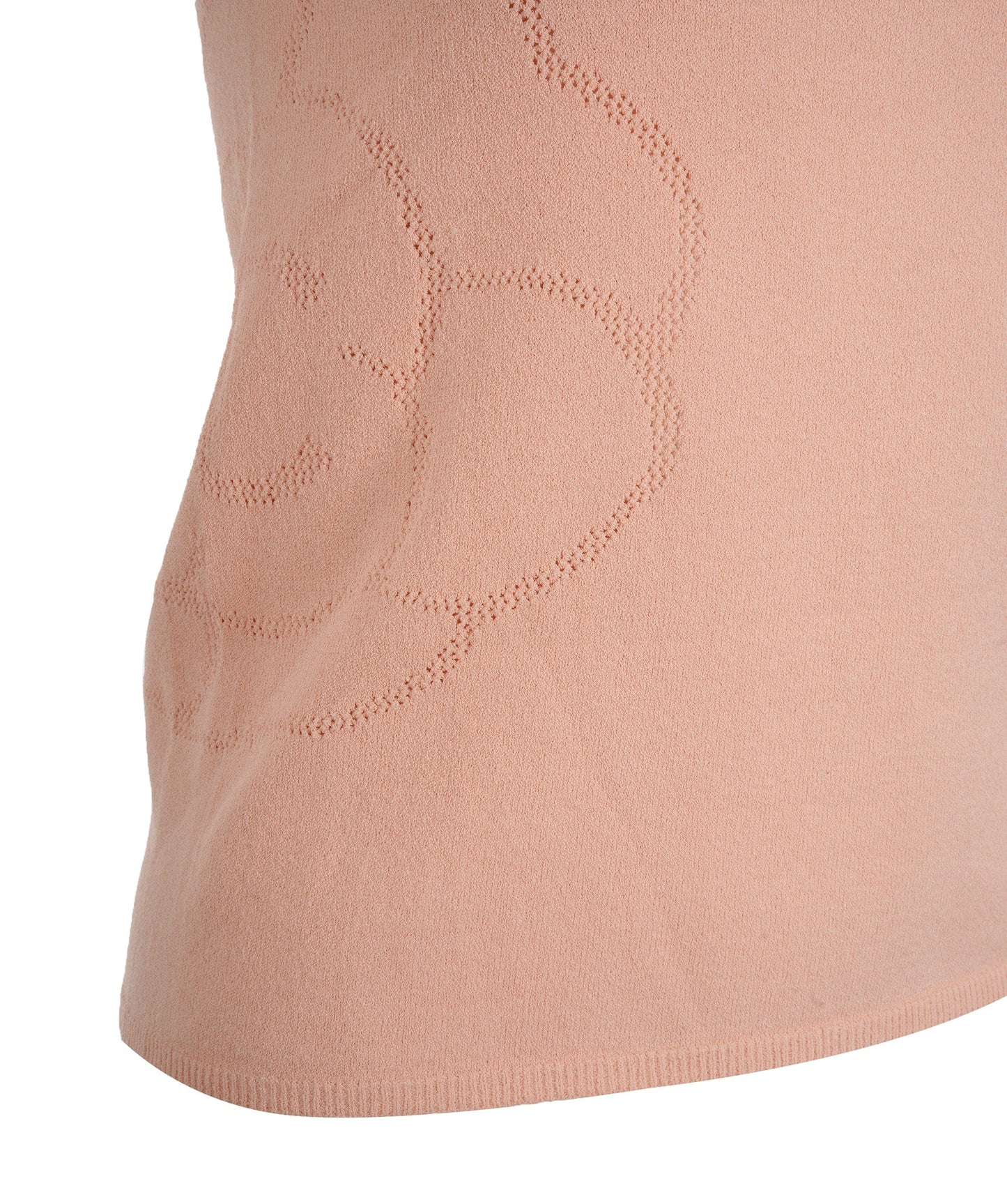 Chanel Side CC Camellia Knit Top Peach  DXBS0149