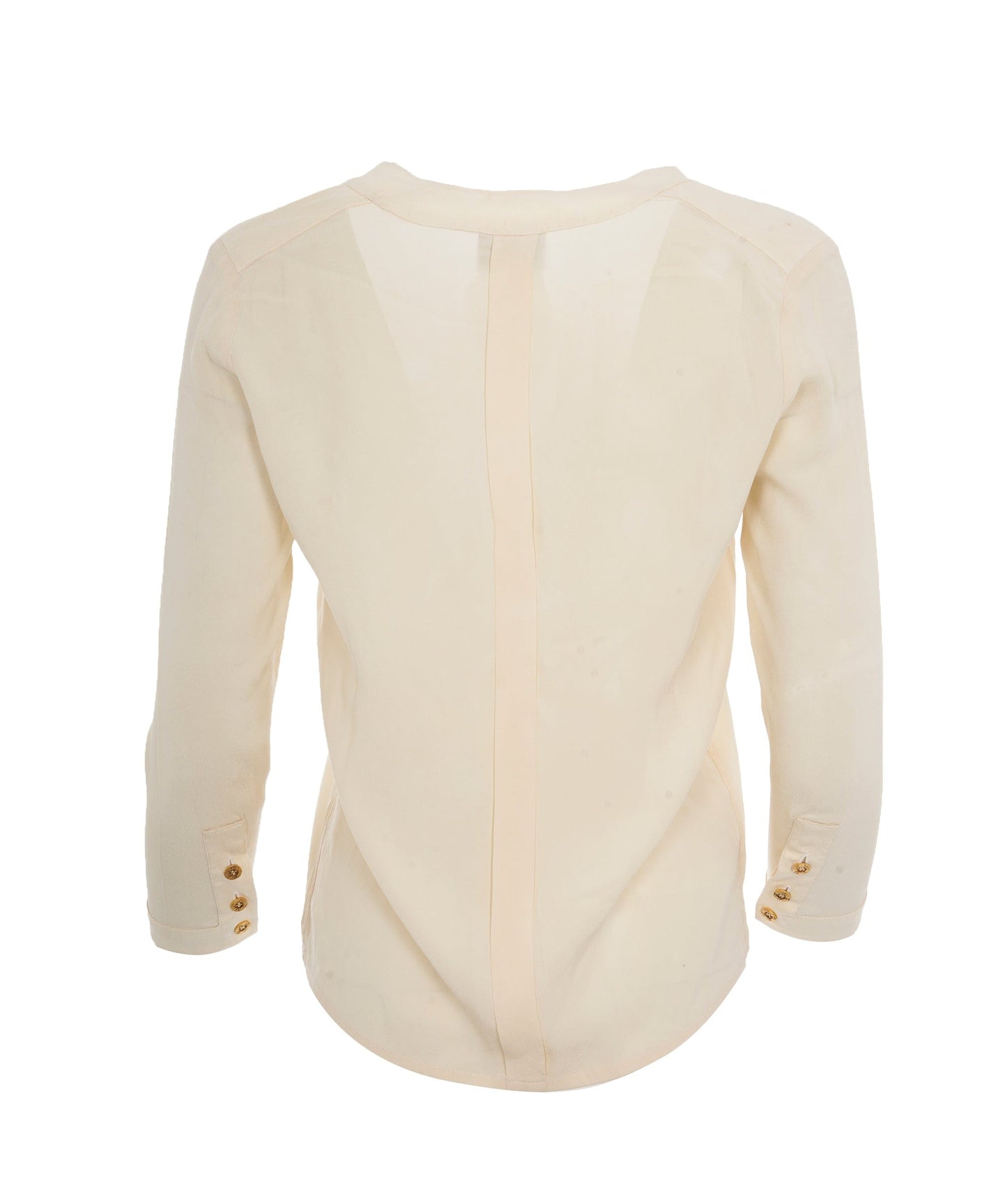 Chanel V neck shirt Cream with CC buttons ALC1174