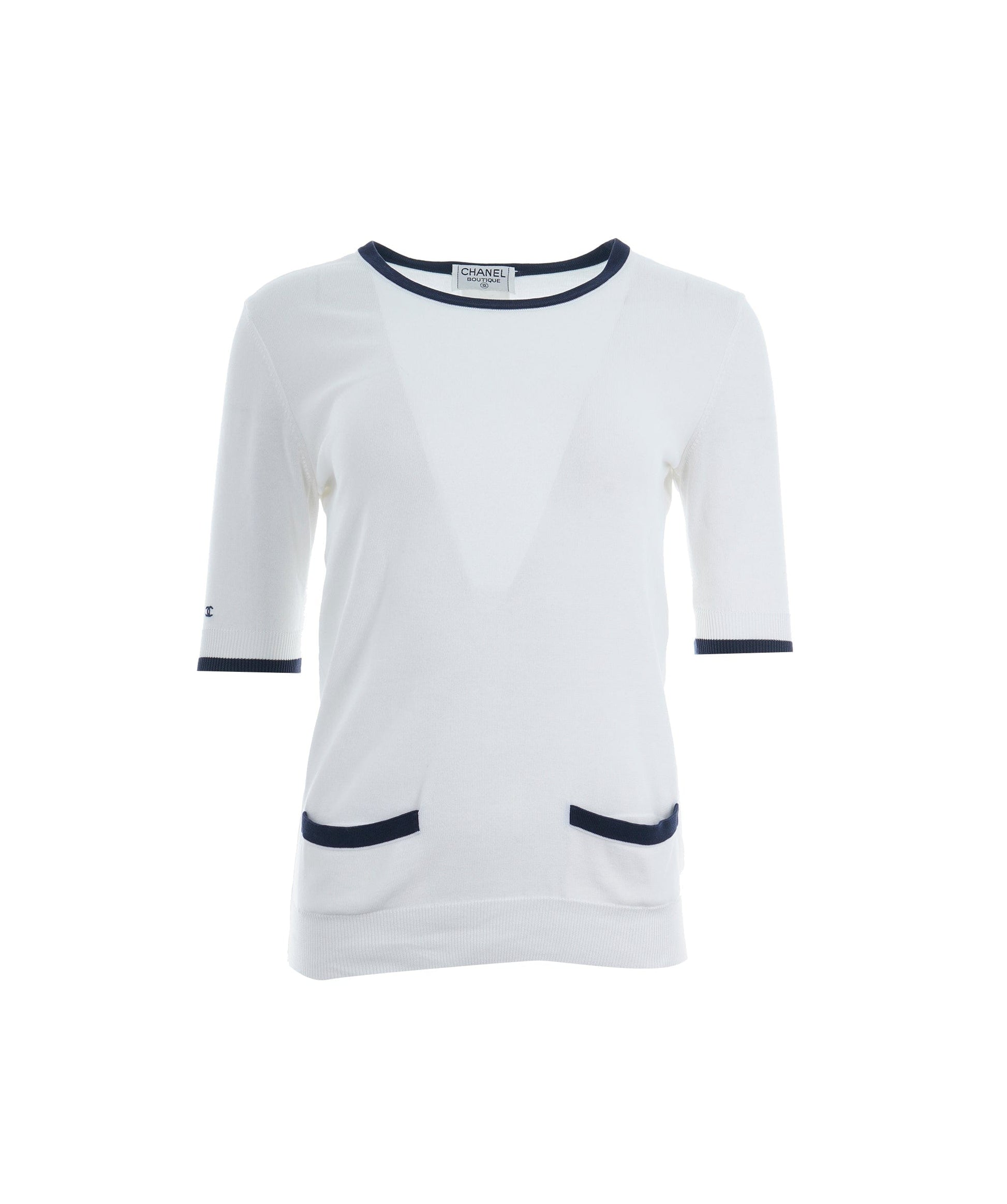 Chanel White Navy Top ASC5128