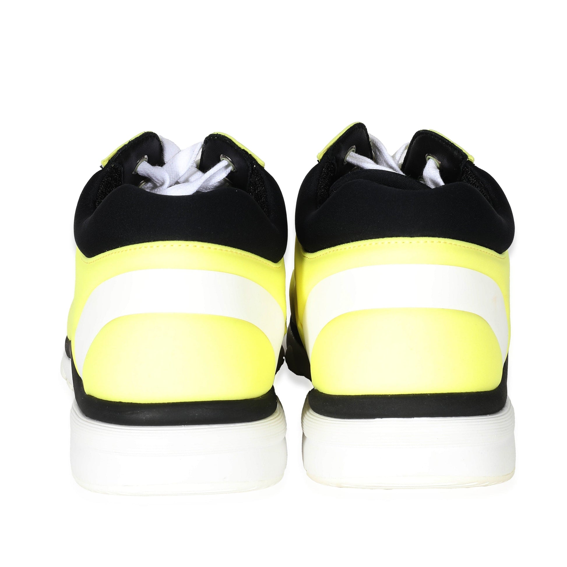 Chanel 19S Neon Yellow Lycra Interlocking CC Sneakers