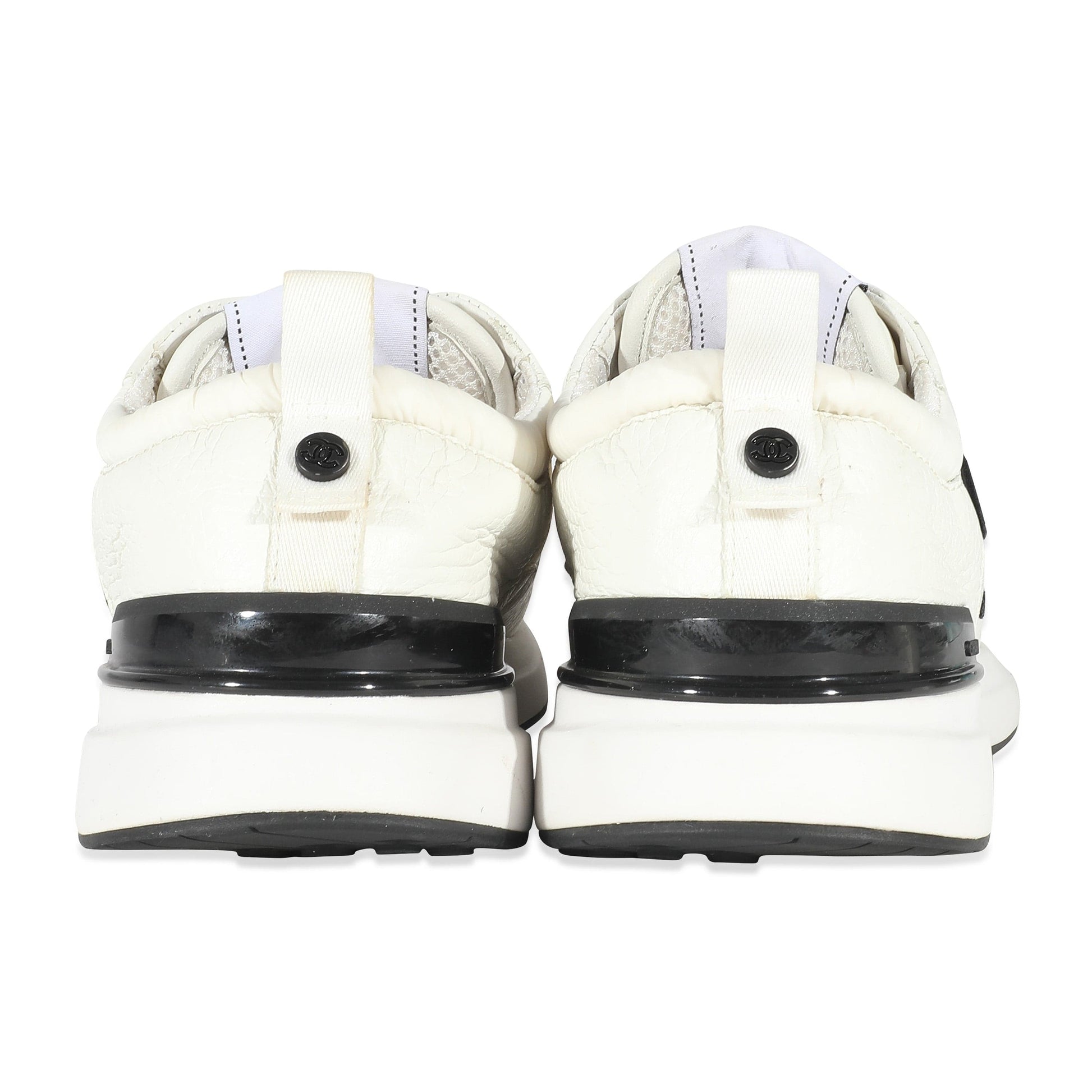 Chanel White Mesh and Leather CC Logo Trainer 42