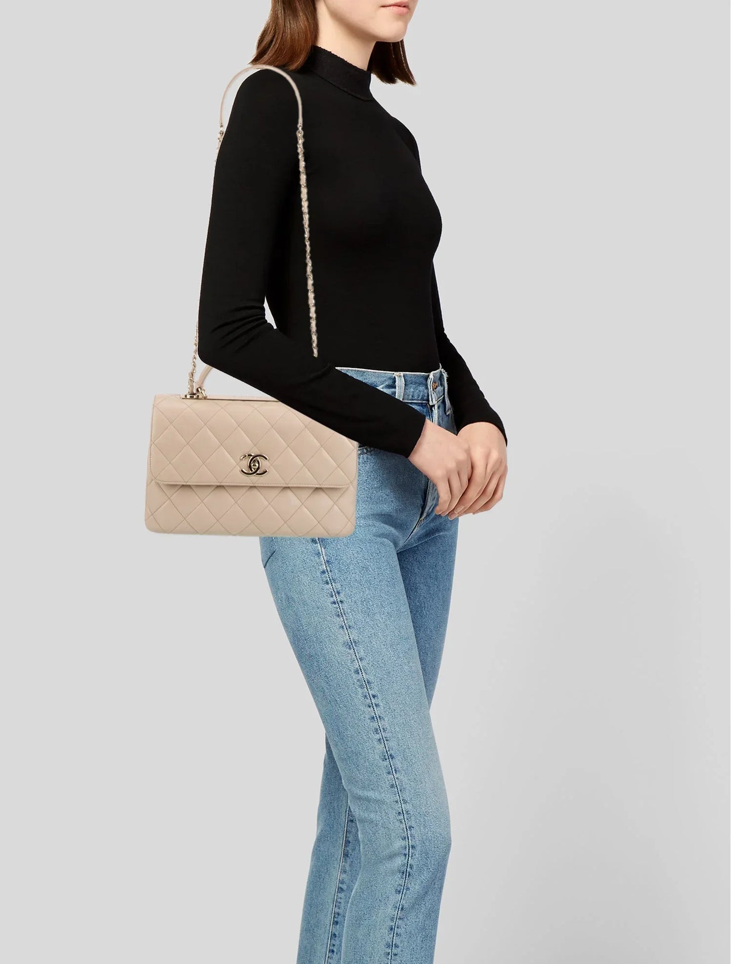 Chanel QUILTED CC FLAP Small Leather Shoulder Bag