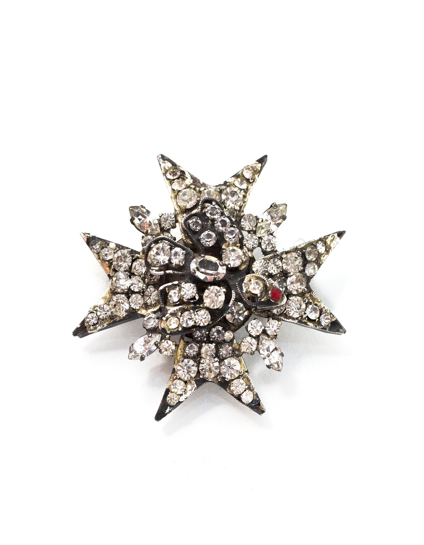 Chanel Rhinestone Star & Bird Brooch