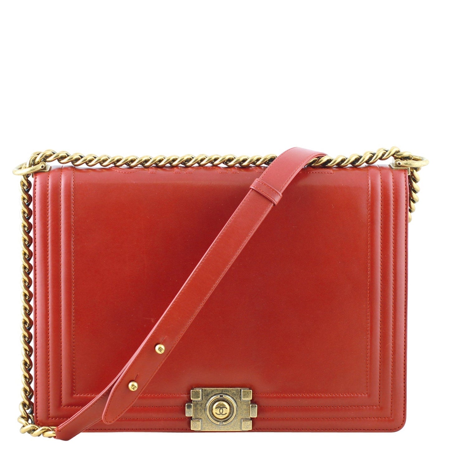 Chanel Boy 15 Series Handbag Red Large