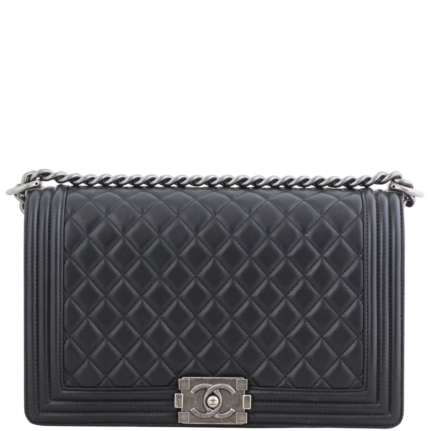 Chanel Boy New Lambskin Handbag Black Medium