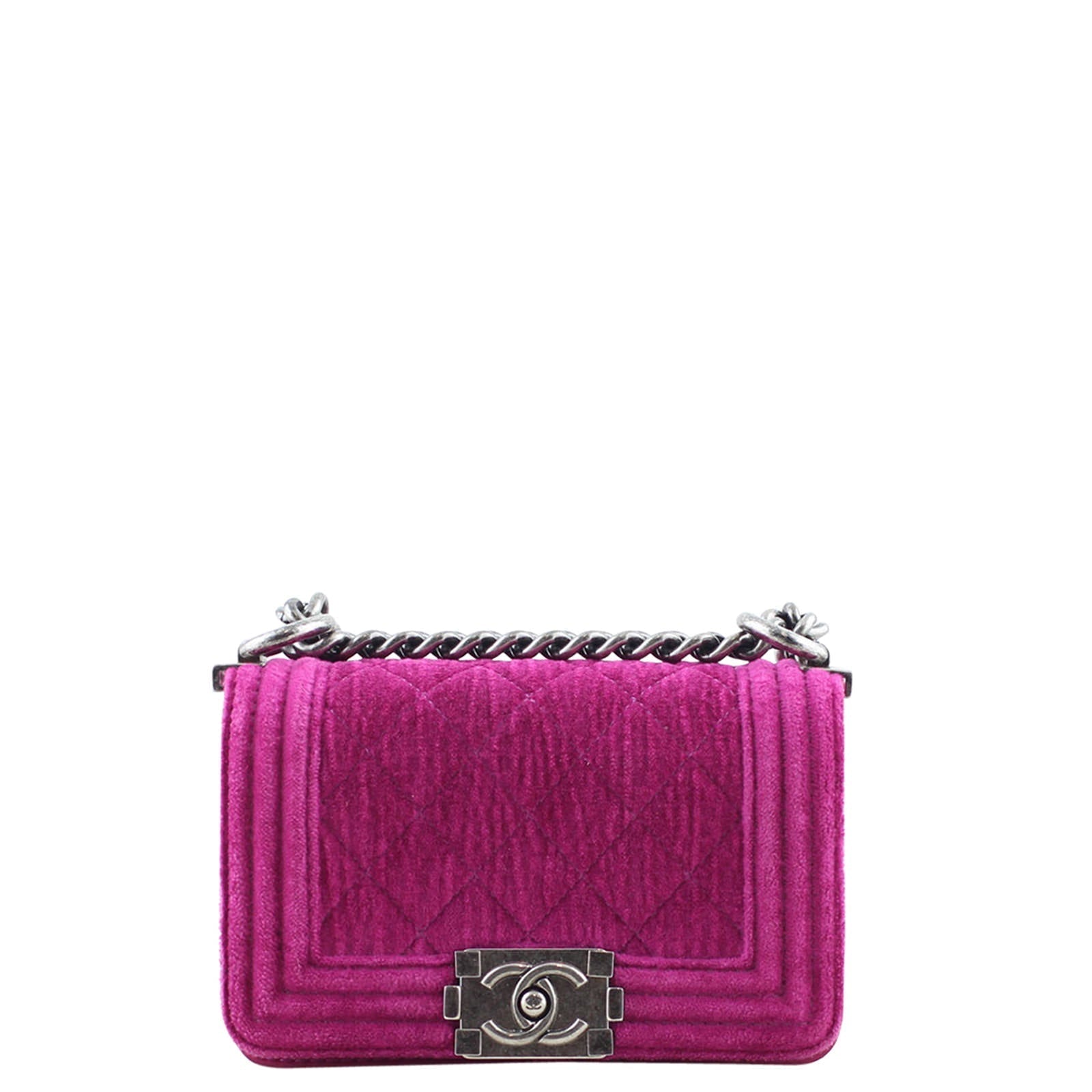 Chanel Boy Velvet Handbag Mini Mini Bag