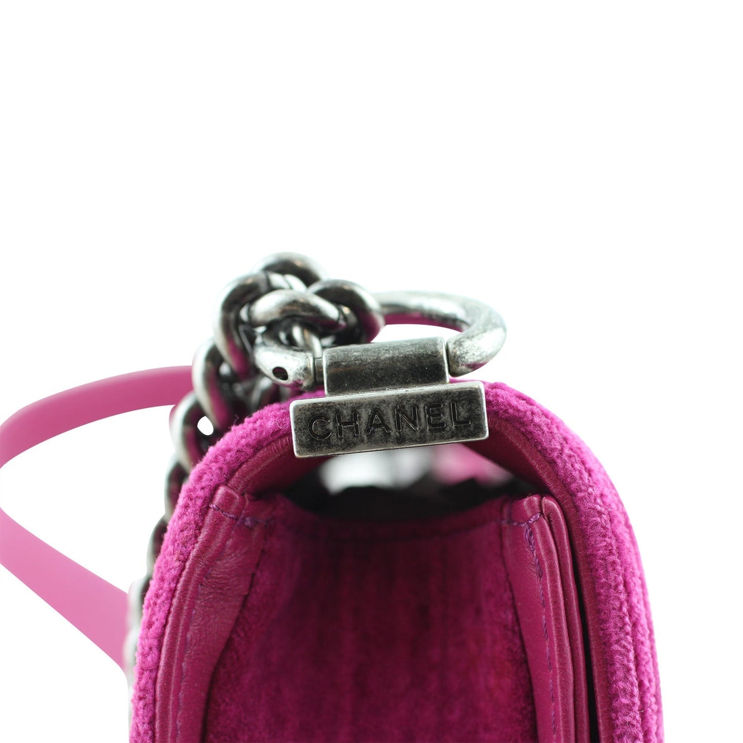 Chanel Boy Velvet Handbag Mini Mini Bag