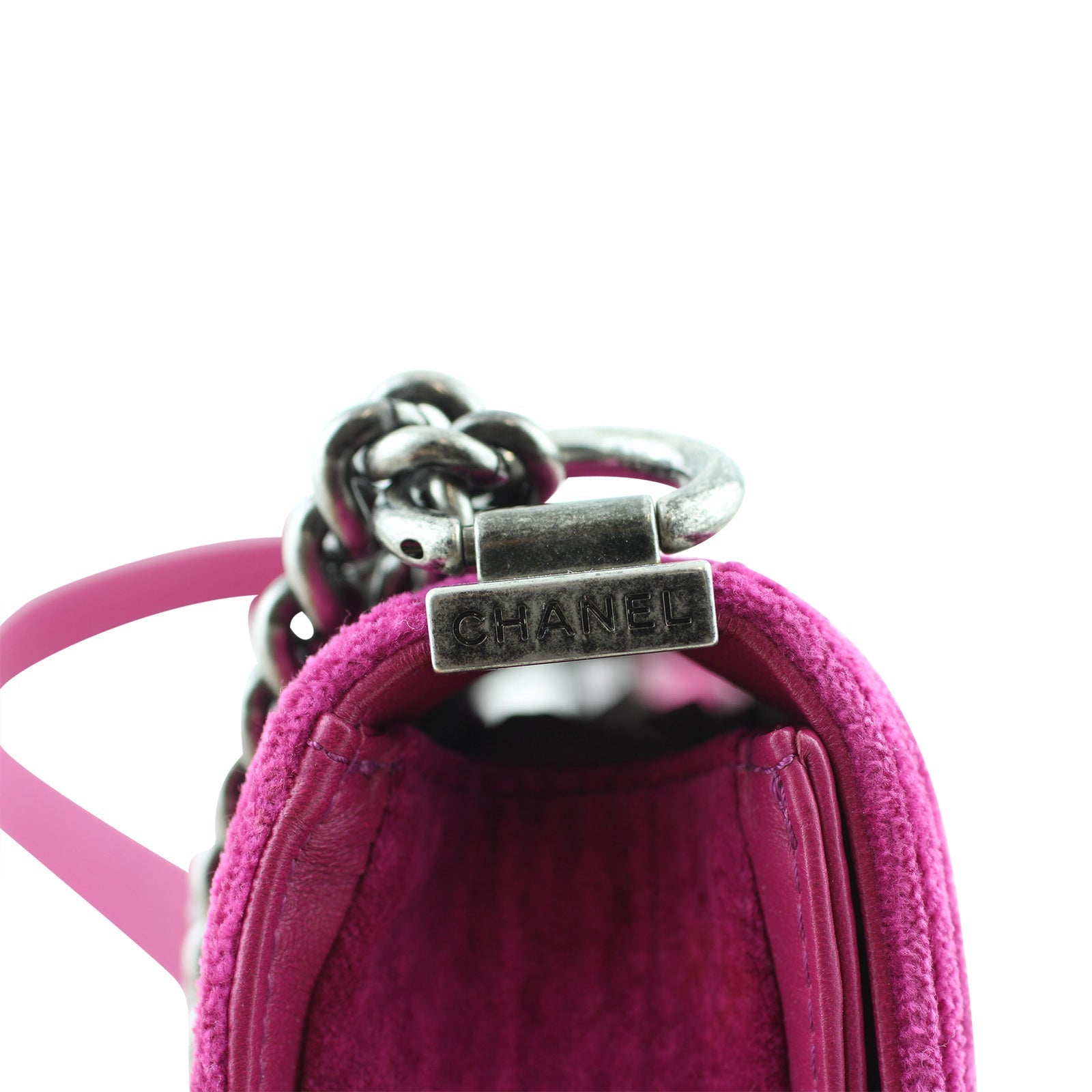 Chanel Boy Velvet Handbag Mini Mini Bag