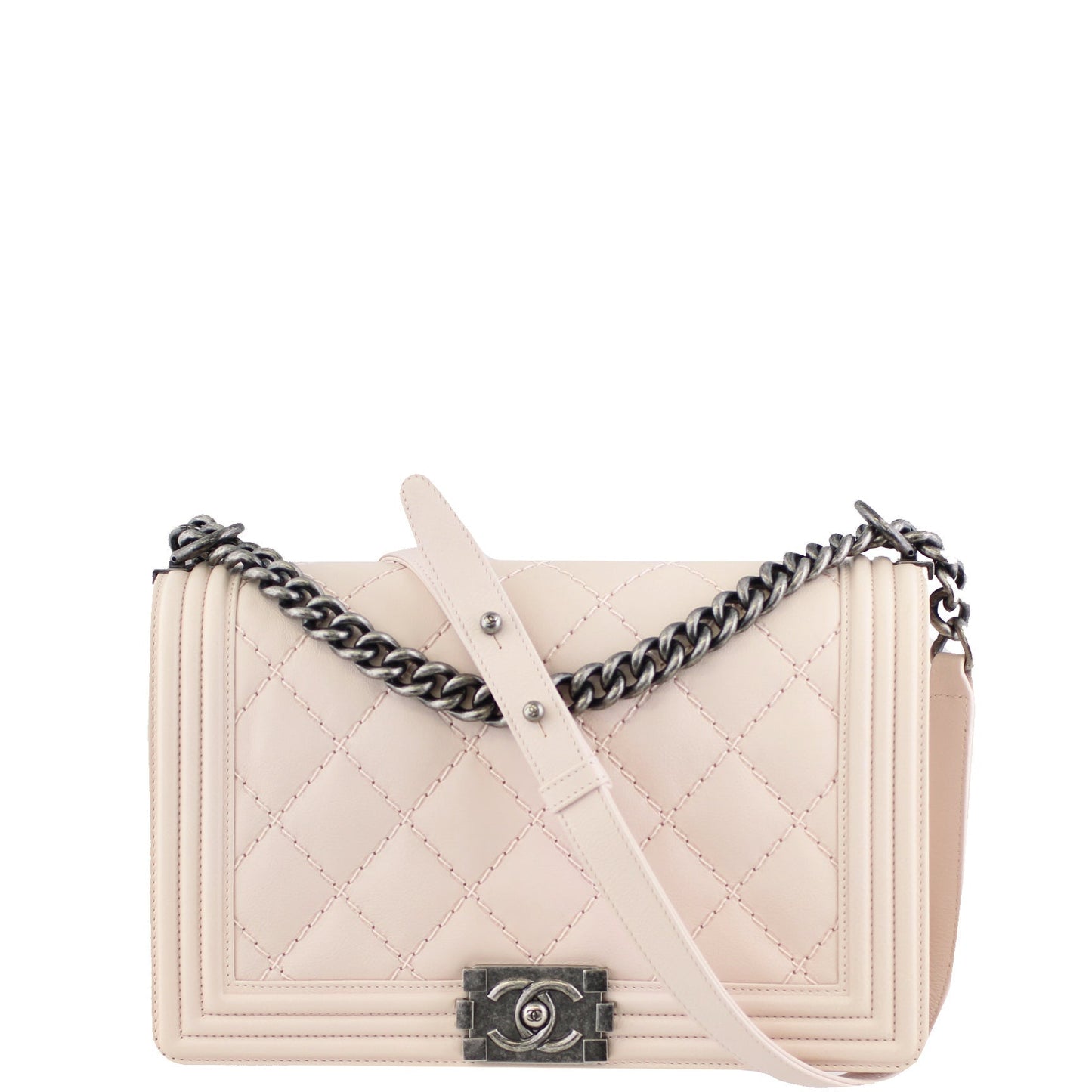 Chanel Boy Bag New Pale Pink Medium Handbag