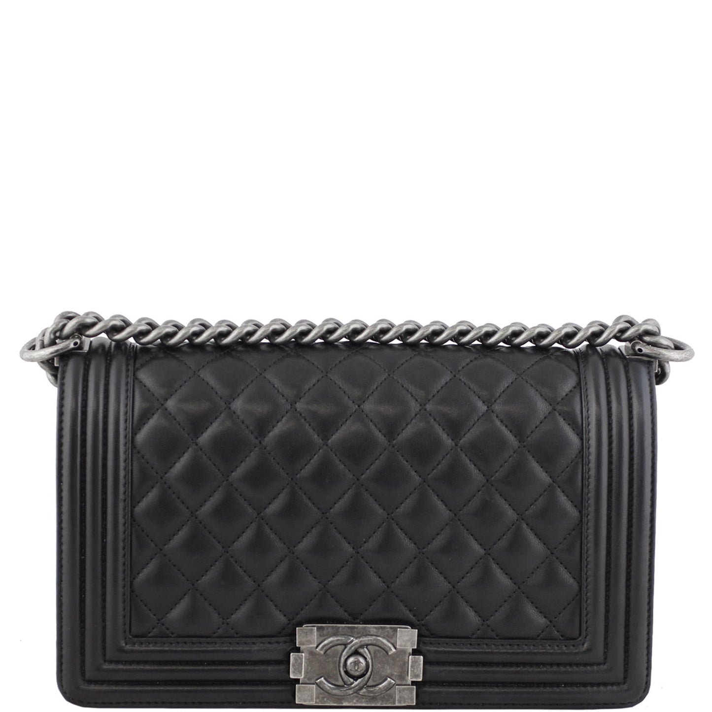 Chanel Boy Bag Old 24 Series Black Medium Handbag