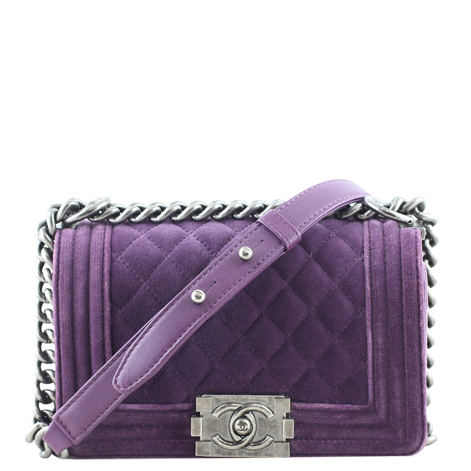 Chanel Boy Velvet Handbag Small
