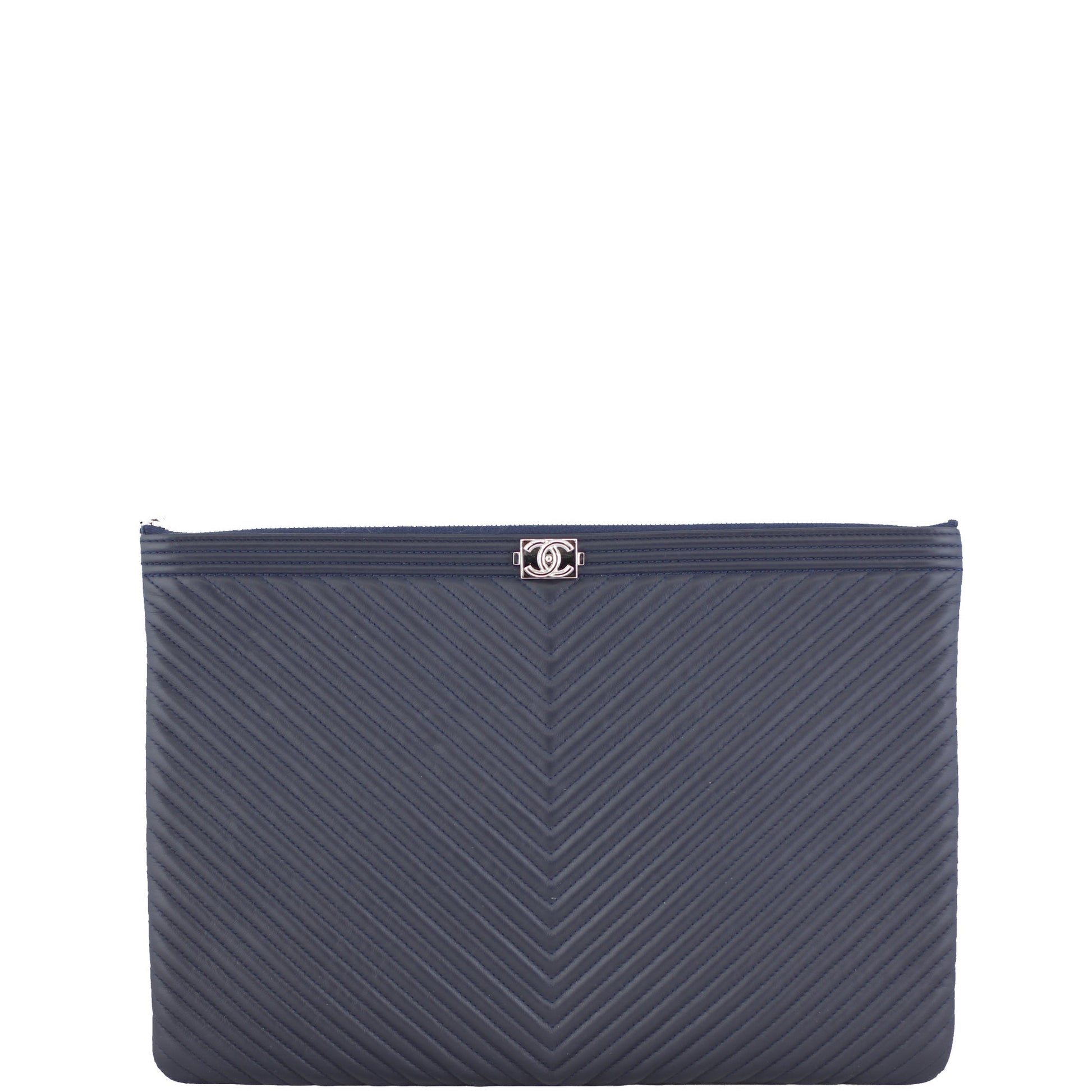 Chanel Boy Chevron O-Case Handbag Large