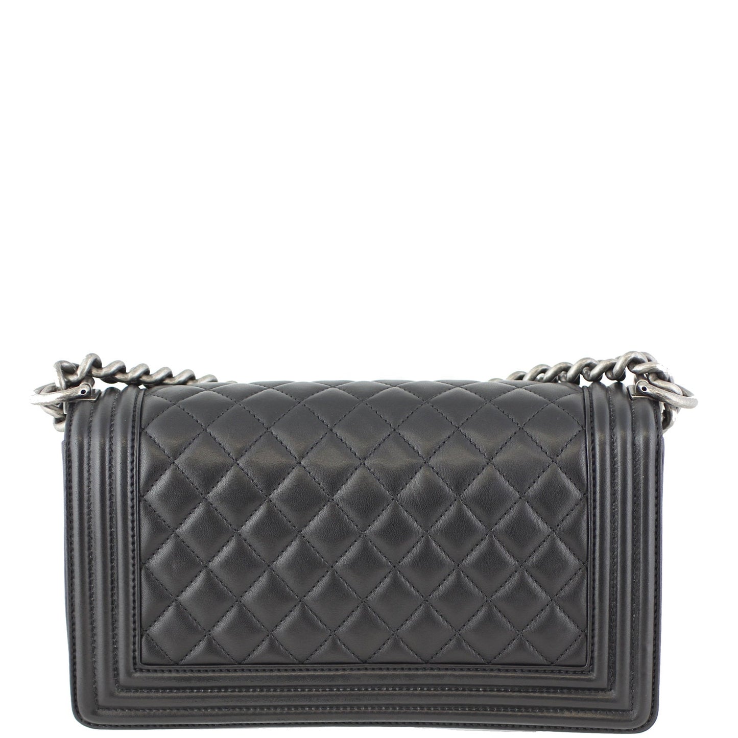 Chanel Boy Bag Old Lambskin 21 Series Black Medium Handbag