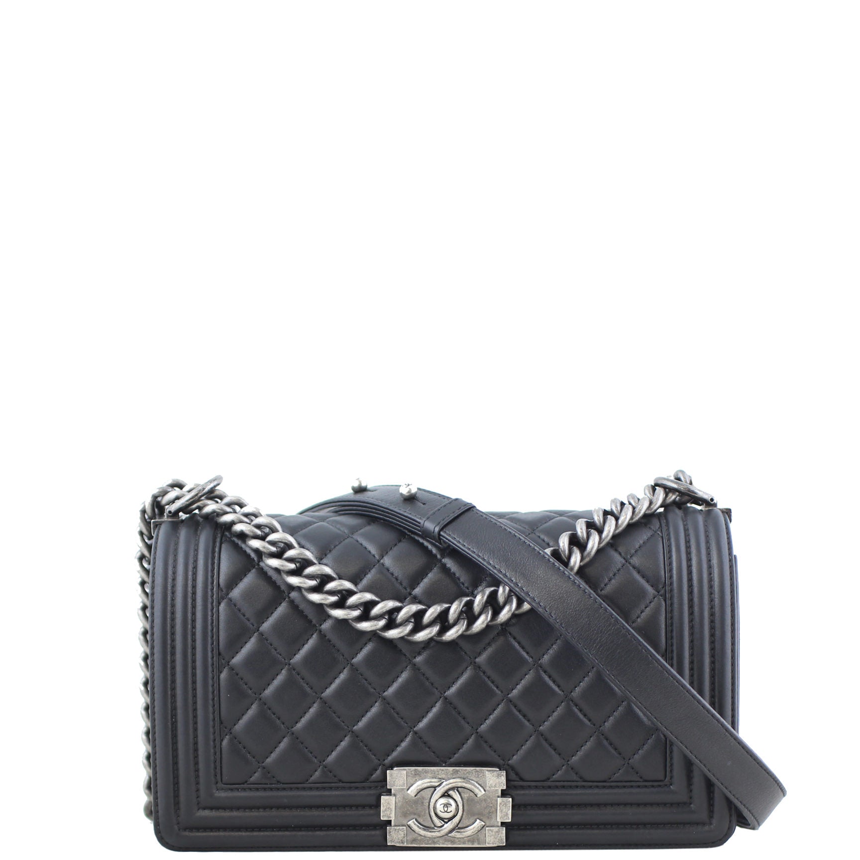 Chanel Boy Bag Old 19 Series Black Medium Handbag
