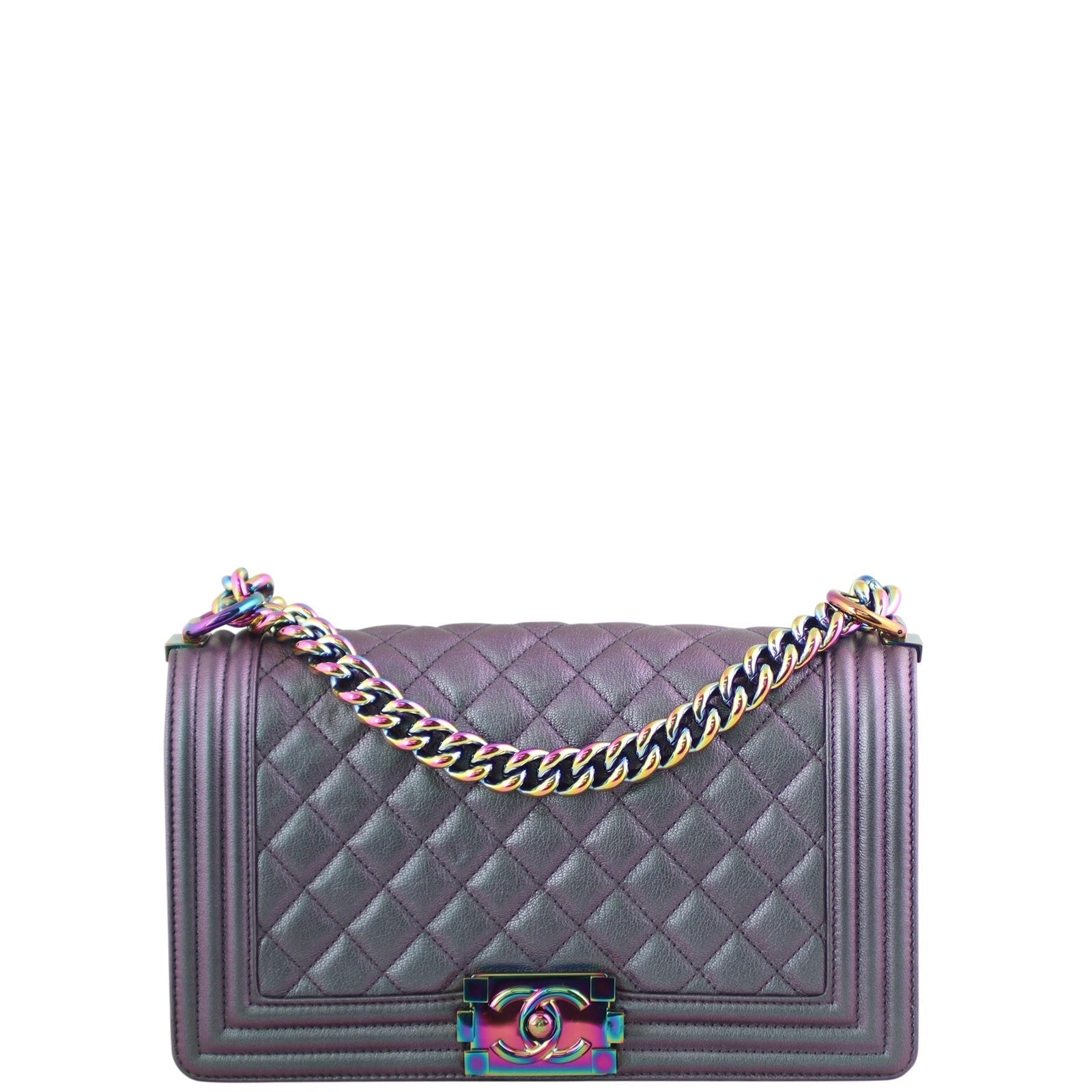 Chanel Boy Old Iridescent Handbag Medium