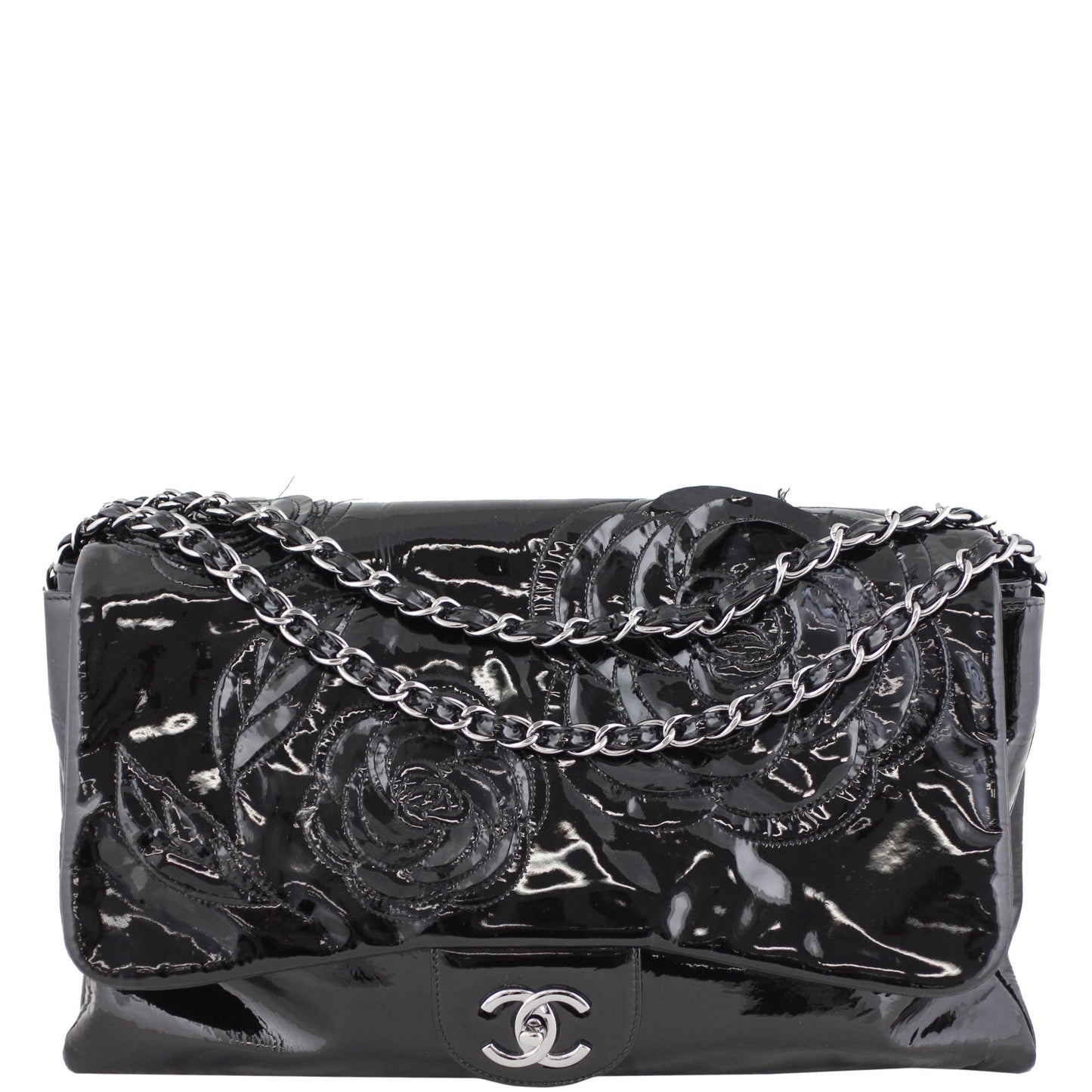 Chanel Camellia Petals Single Maxi Handbag Flap