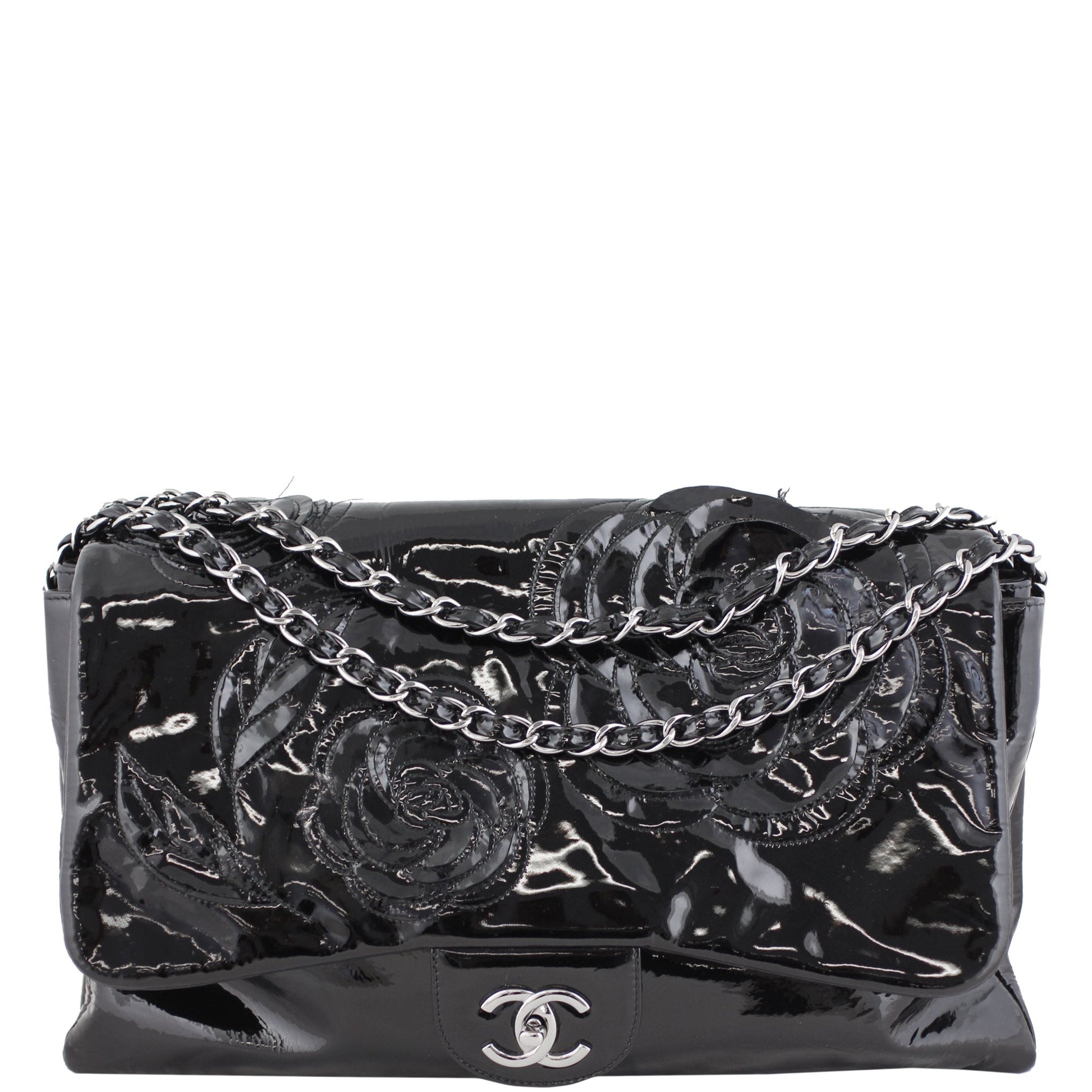 Chanel Camellia Petals Single Maxi Handbag Flap