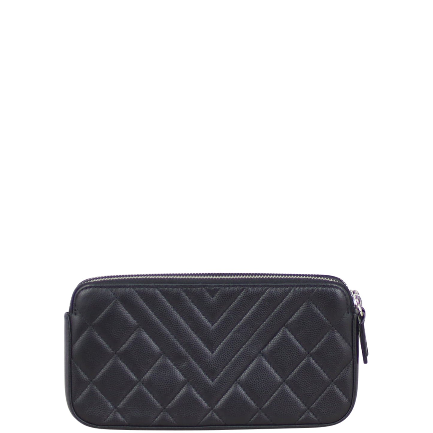 Chanel CC Double Zip Clutch with Black Chain Clutch Bag
