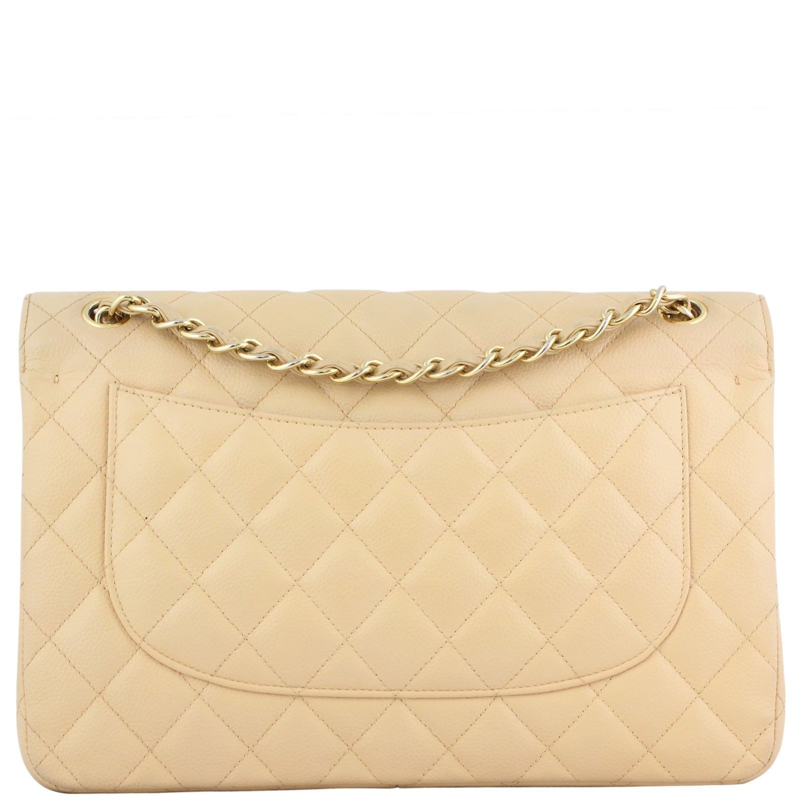 Chanel Classic Double Flap Jumbo Hardware Handbag Brown Beige