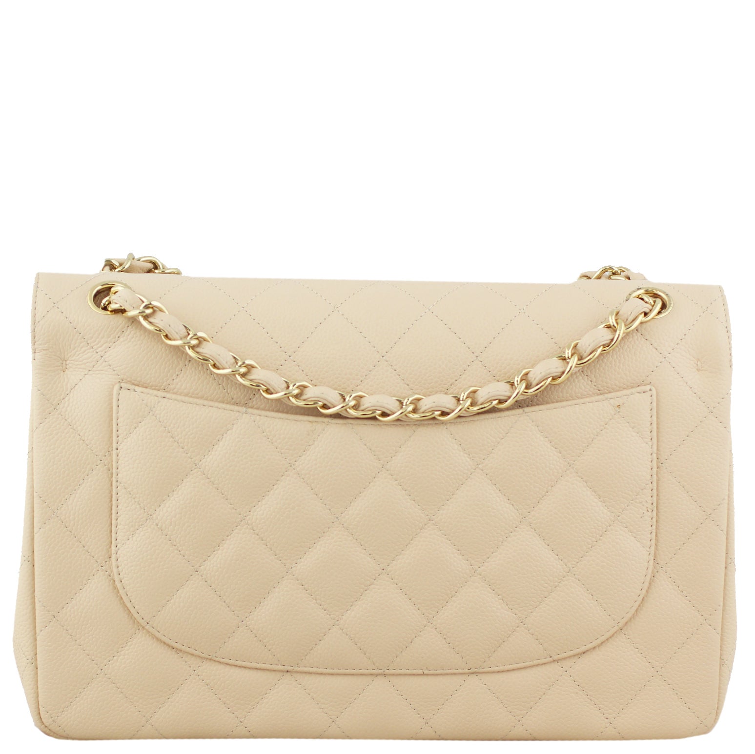 Chanel Classic Double Jumbo Nude Handbag White Beige