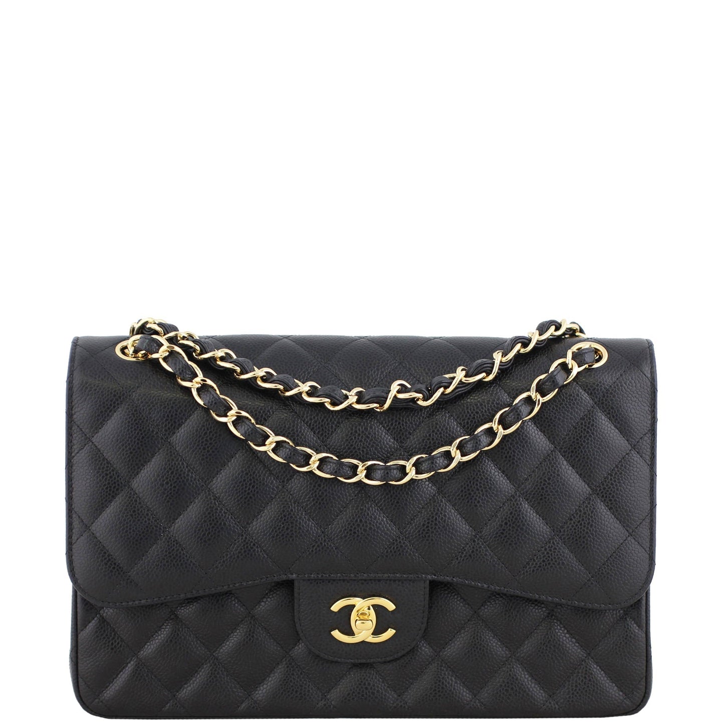Chanel Classic Double Jumbo GTH 16 Series Handbag Black Flap