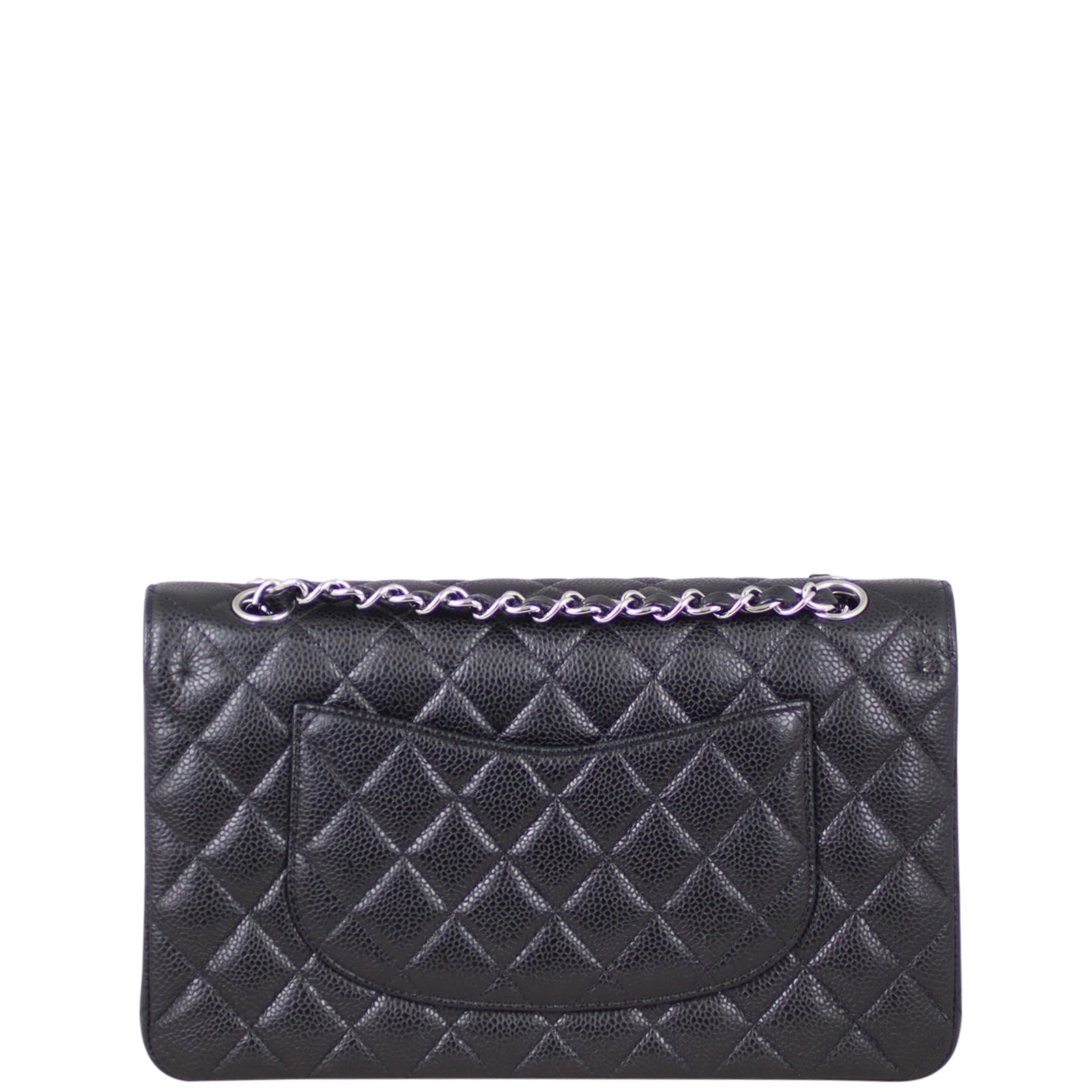Chanel Classic Double Flap 13 Series Hardware Handbag Black Silver