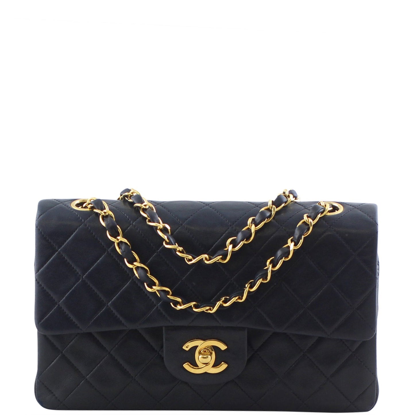 Chanel Classic Double 2 Series Handbag Gold Small