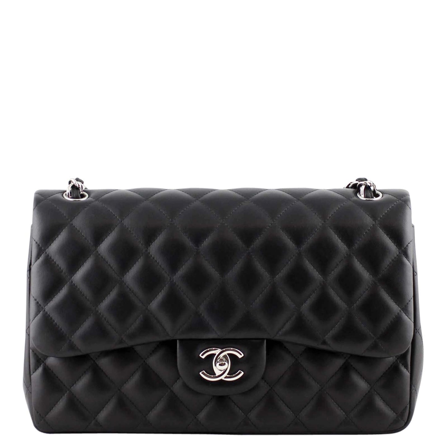 Chanel Classic Double Jumbo 18 Series Handbag Black Flap